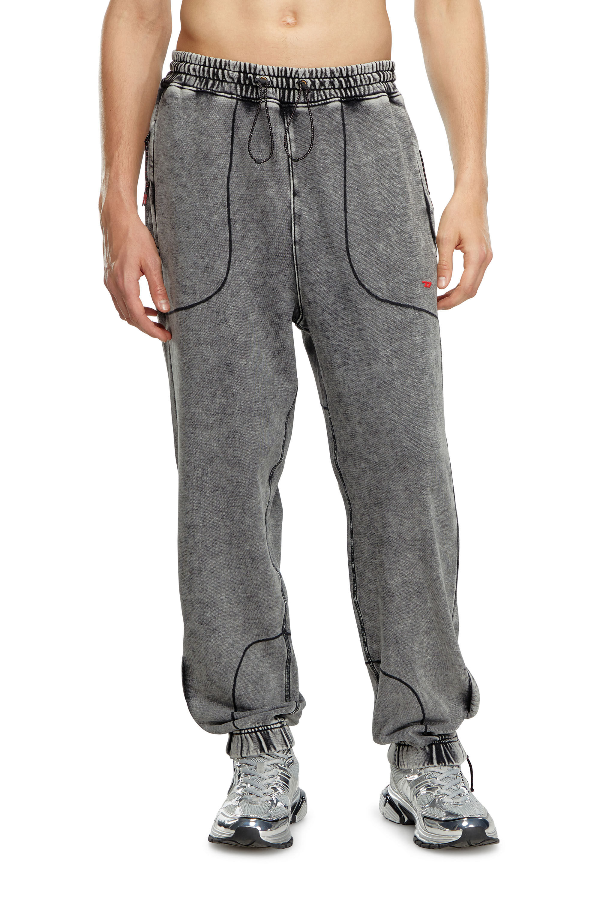 Men's Faded track pants with toggle waist | Grey | Diesel