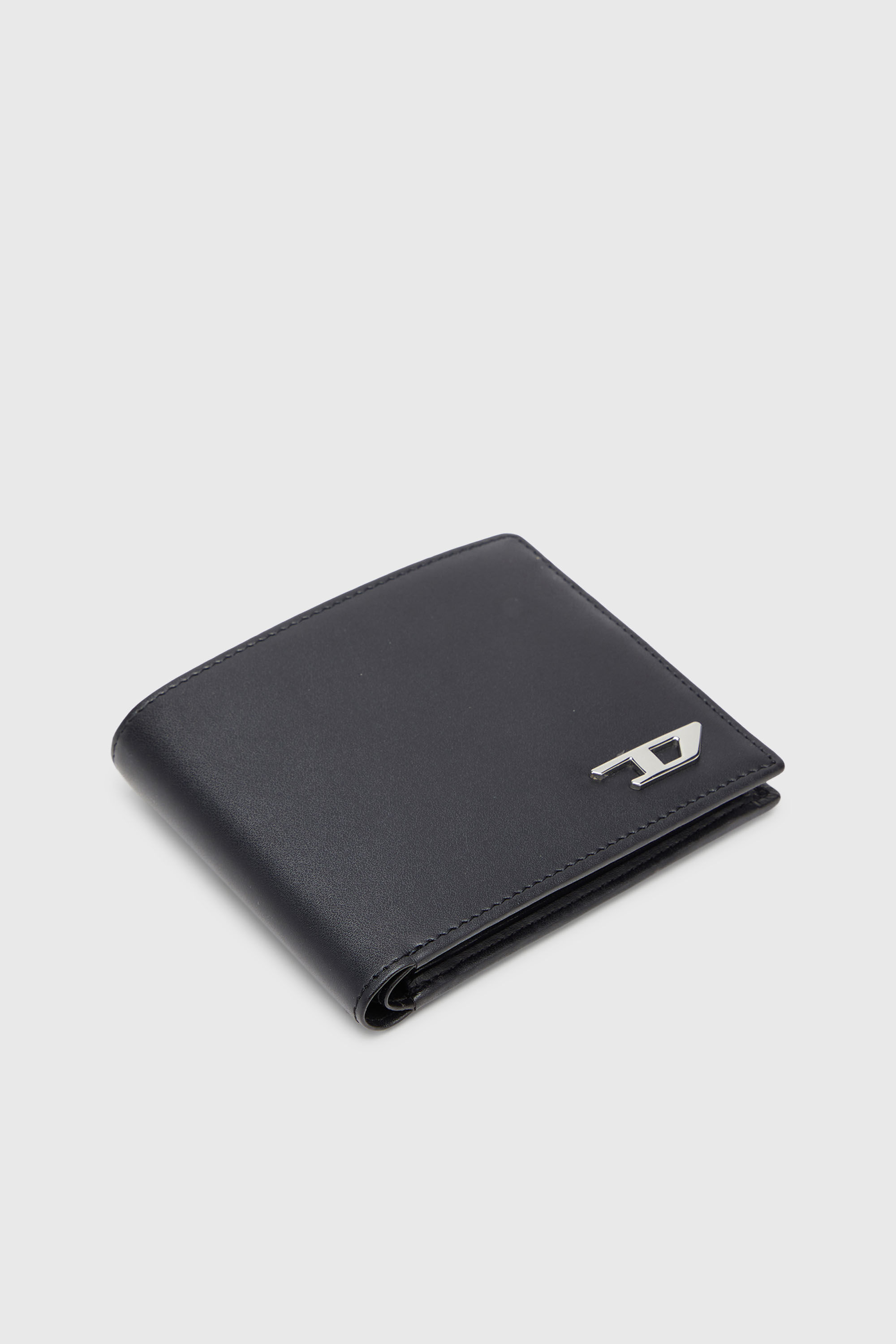 Diesel - BI FOLD COIN S, Portafoglio bi-fold in pelle con portamonete Uomo in Nero - 4