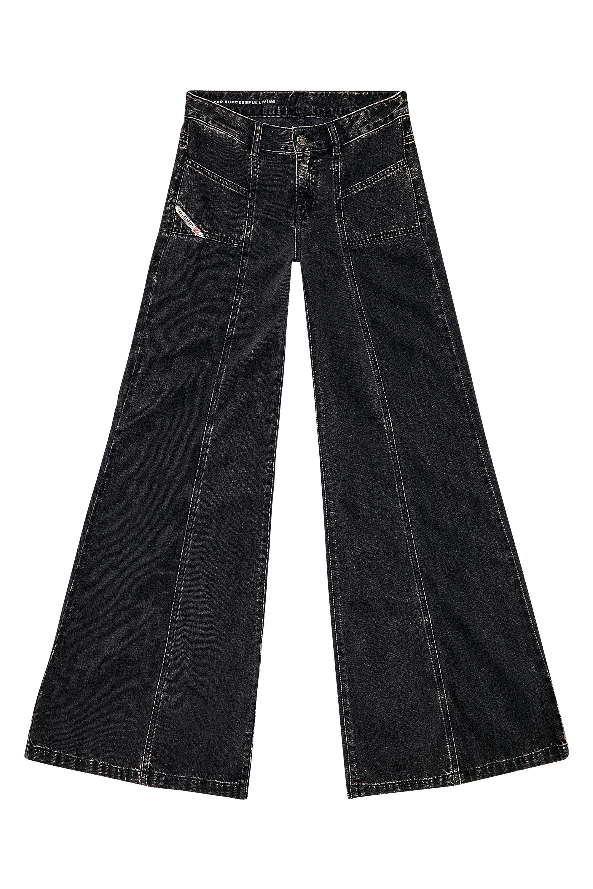 Diesel - Bootcut and Flare Jeans D-Akii 068HN, Nero/Grigio scuro - Image 2