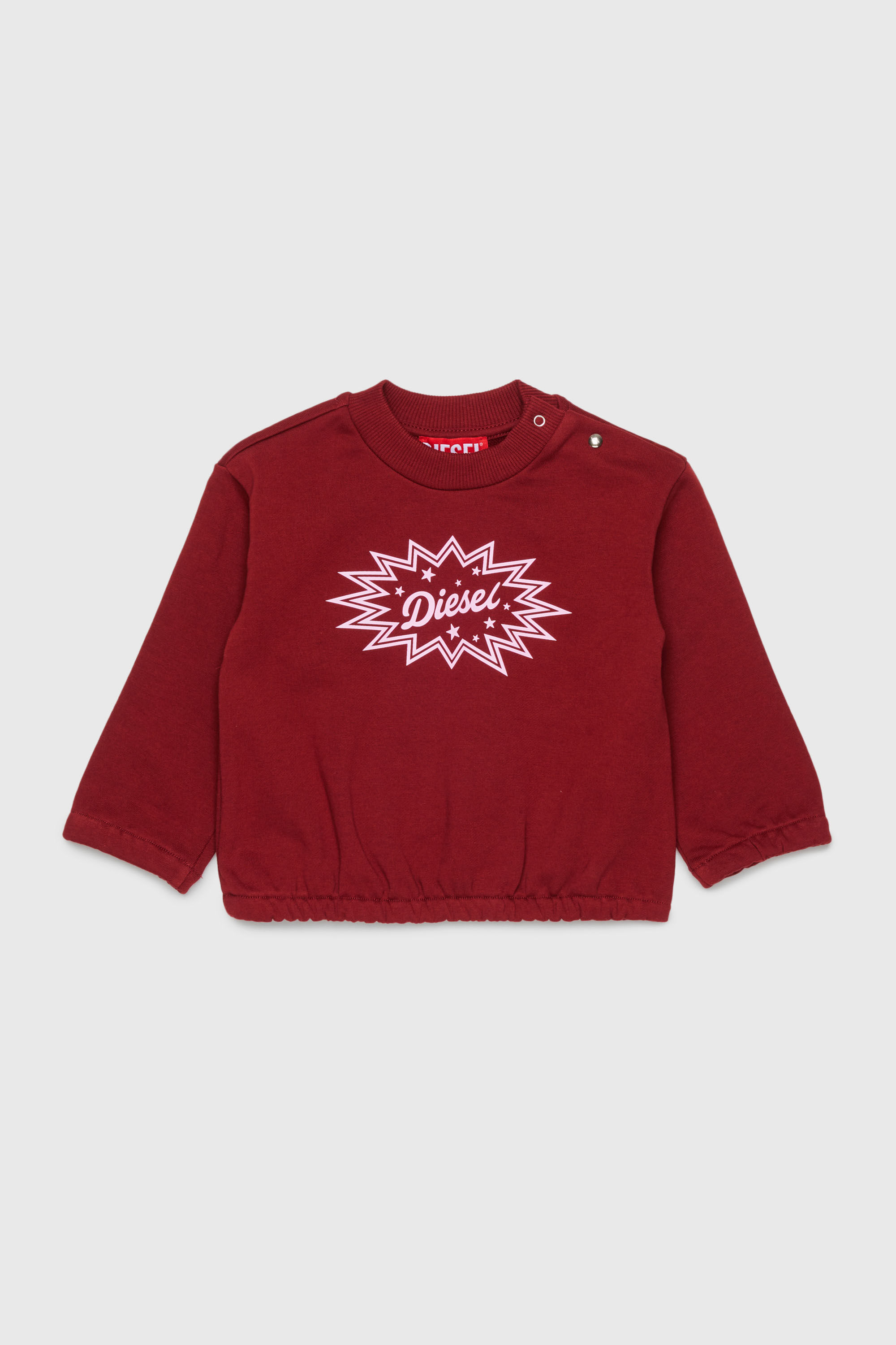 Diesel - SFUMB, Felpa in cotone con stampa logo starburst Donna in Rosso - 1
