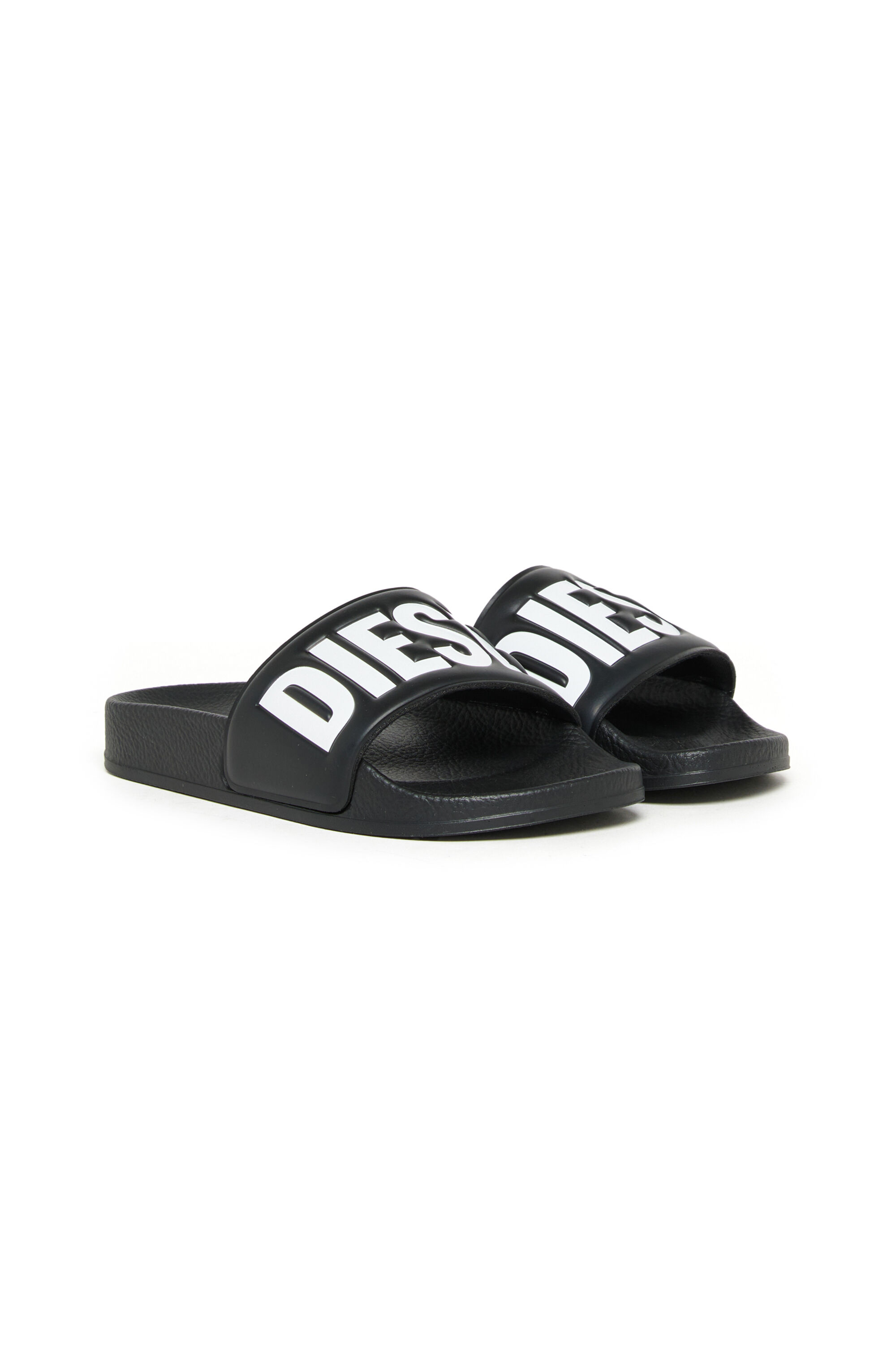 Diesel - SA-BWBISQOF, Sa-Bwbisqof-Slides con logo goffrato Unisex in Nero - 2