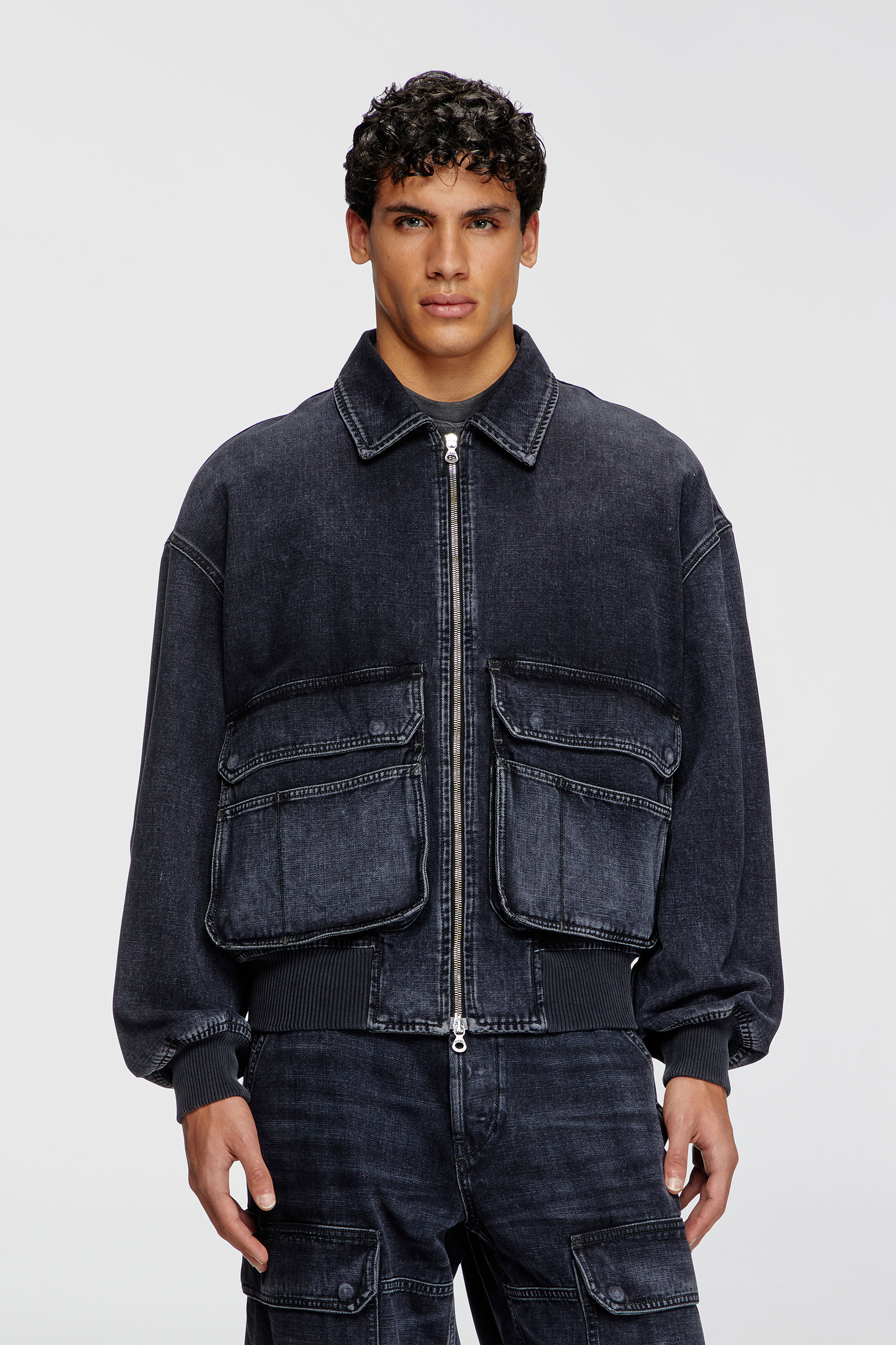 Diesel - D-KURZ, Giacca in denim batavia Unisex in Nero - 3