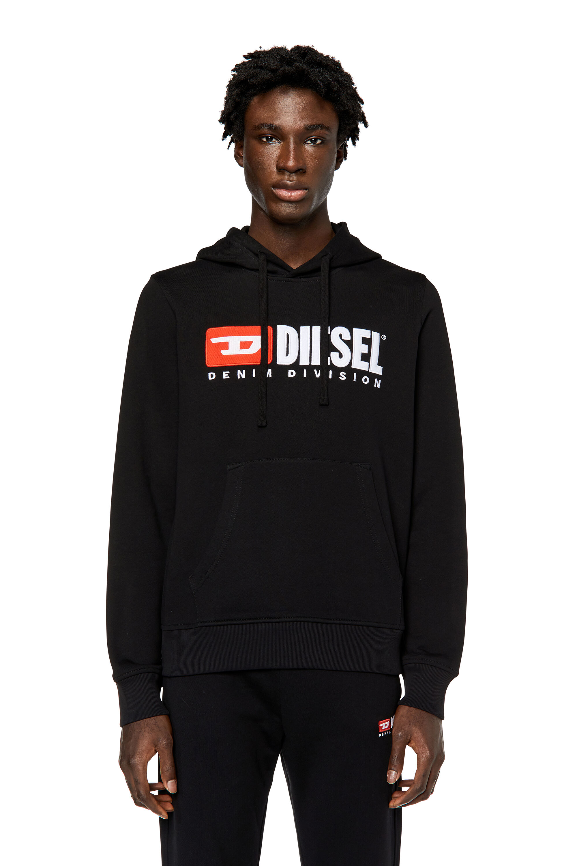 S GINN HOOD DIV Uomo Felpa con cappuccio e logo applicato Diesel