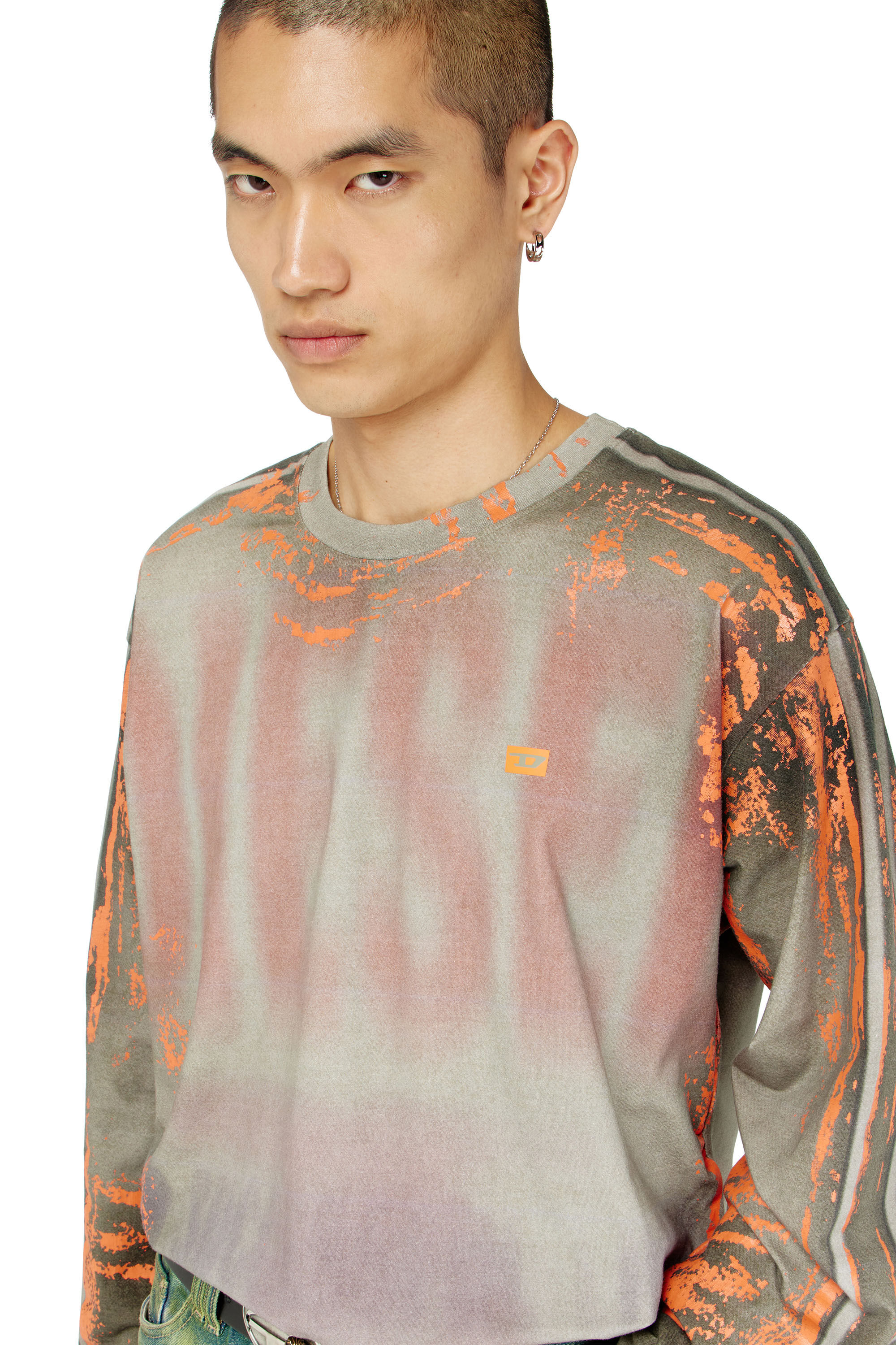 Diesel - T-FILMY, T-shirt a manica lunga in jersey effetto screpolato Uomo in ToBeDefined - 3