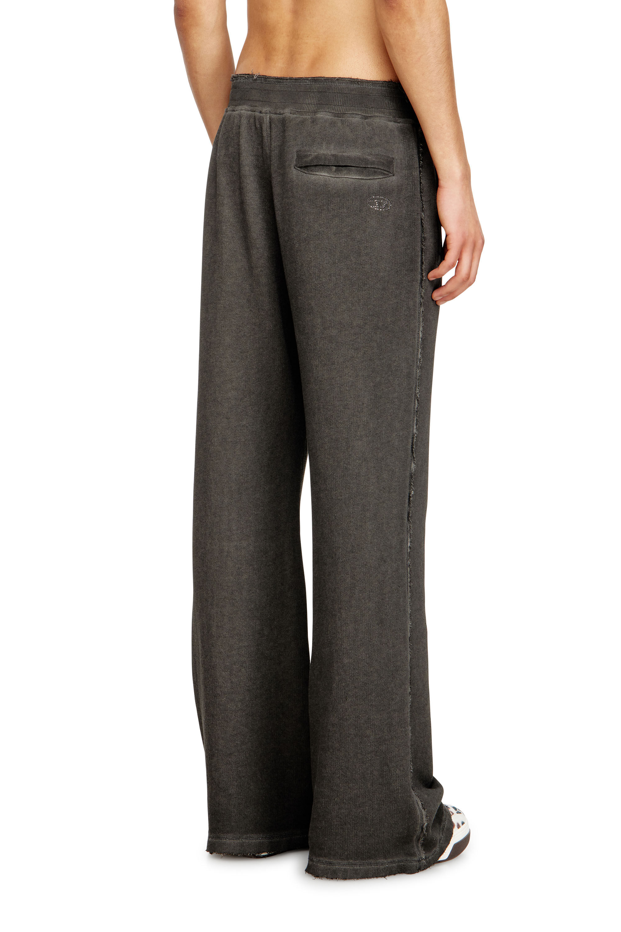 Diesel - P-QUINN, Man's Sweatpants with studs and graphic print in Grey - 4