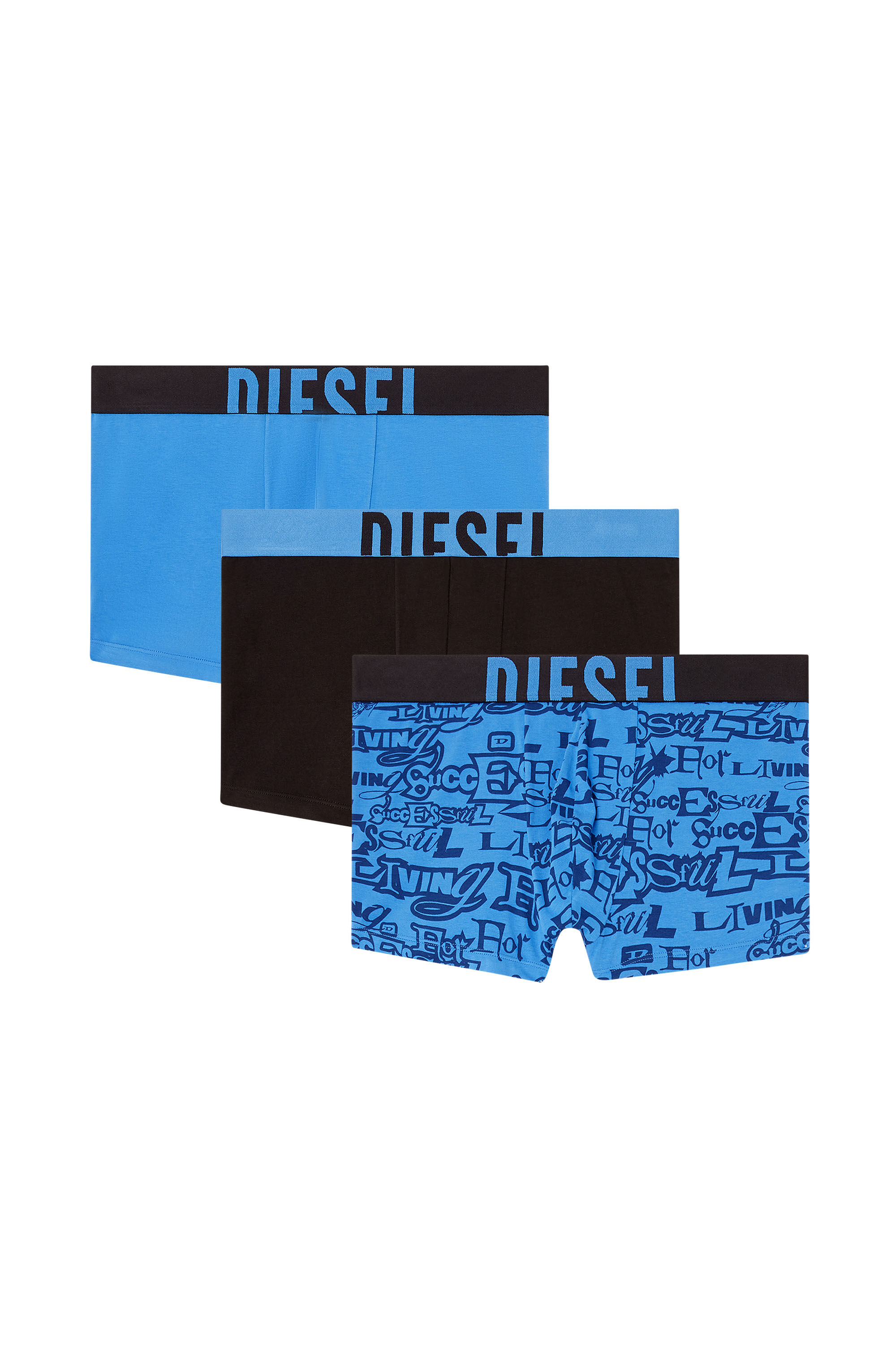 Diesel - DAMIEN-D-POP-3PACK-40, Confezione da tre boxer in cotone con loghi vistosi Uomo in Blu - 2