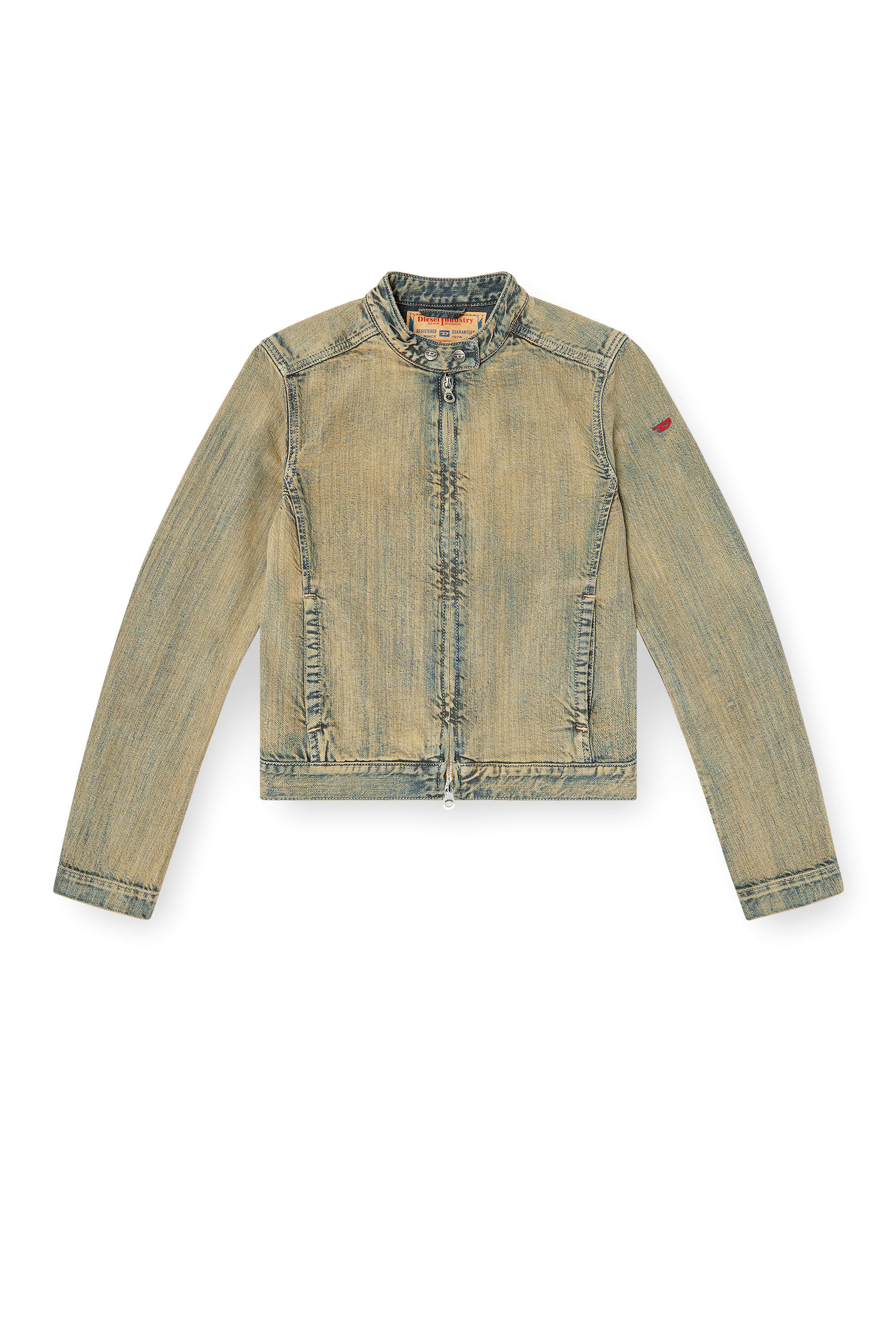 Diesel - DE-MORNIN, Giacca stile moto in denim gold-brush Donna in Blu - 2
