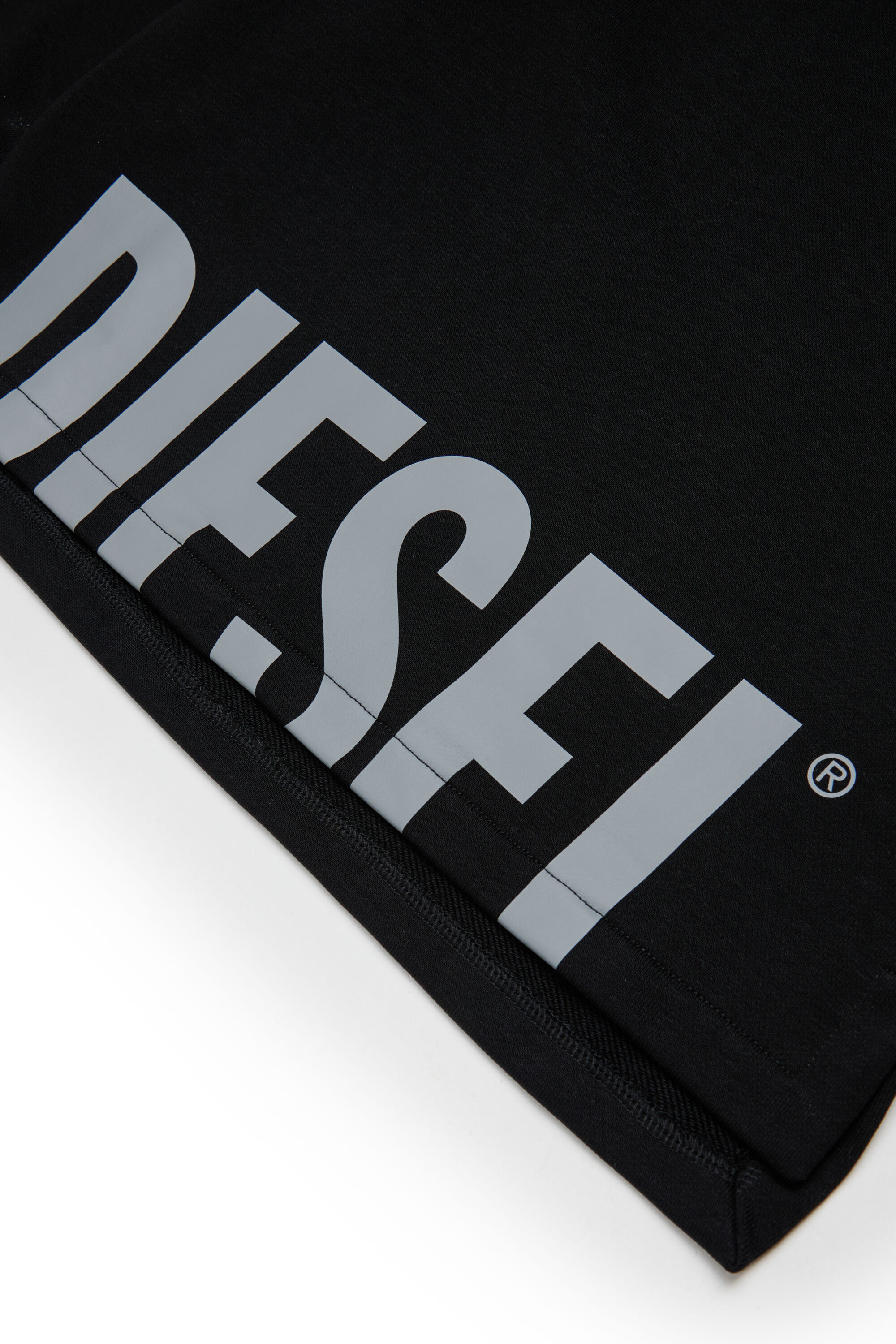 Diesel - SRES OVER, Felpa cut-off con stampa logo Uomo in Nero - 4