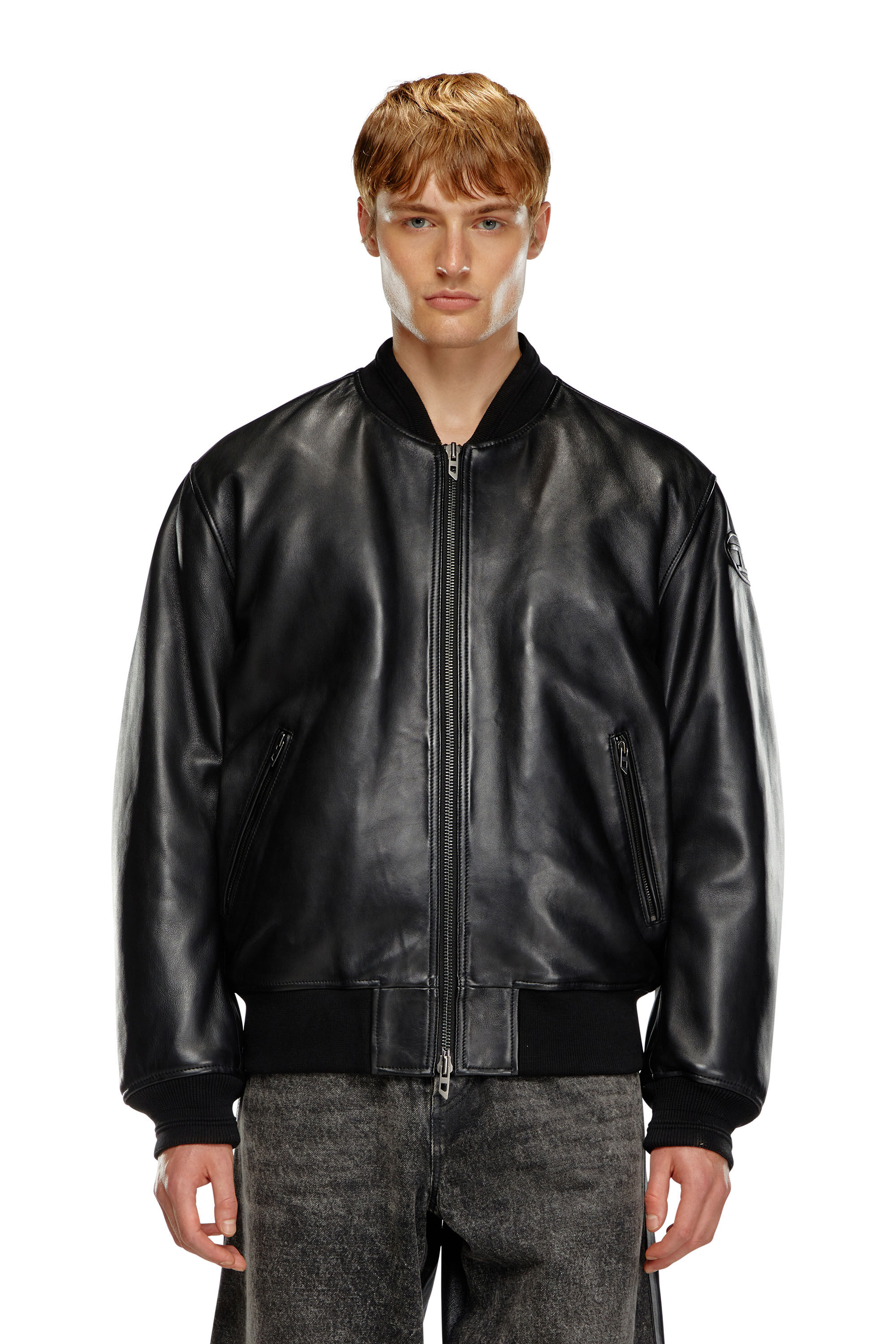 Bomber in pelle Uomo Nero Diesel