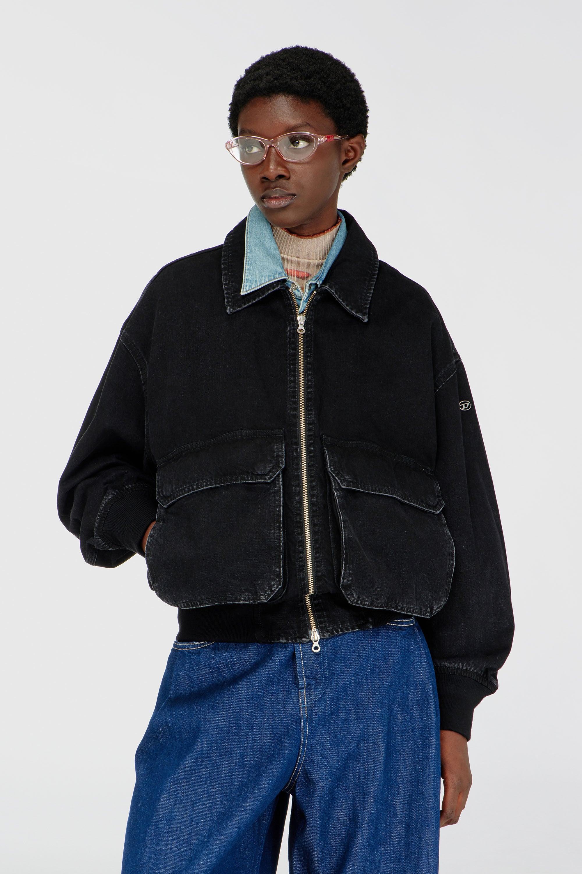 Diesel - D-KURZ, Giacca in denim Unisex in Nero - 6