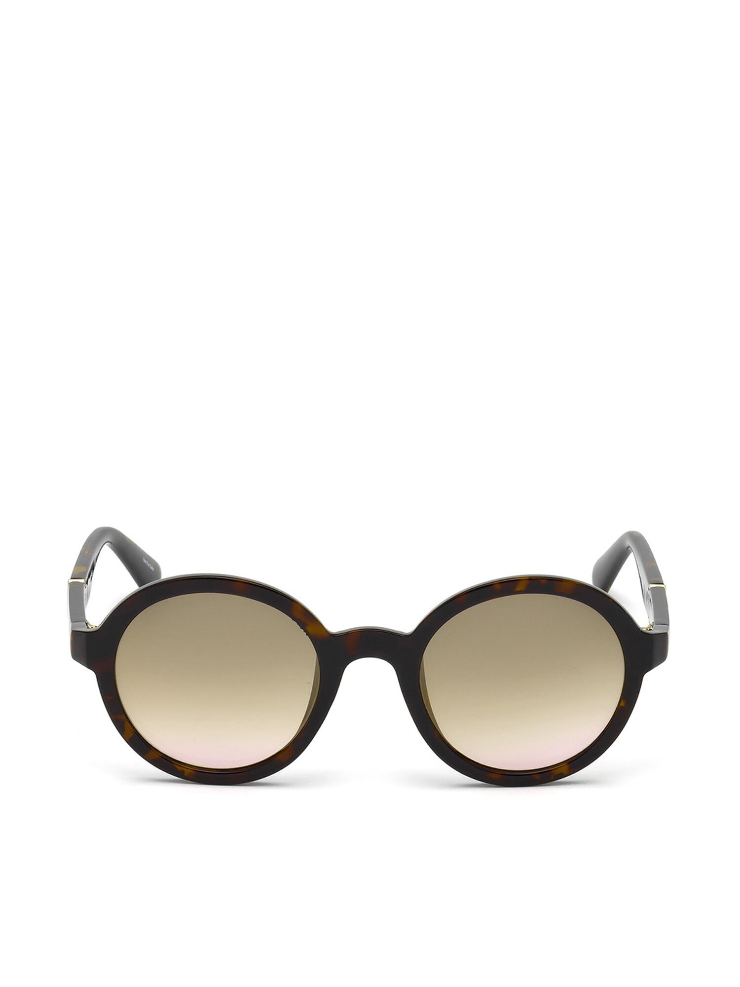 Diesel - DL0264, Occhiali tondi con dettaglio obliquo Unisex in Marrone - 1