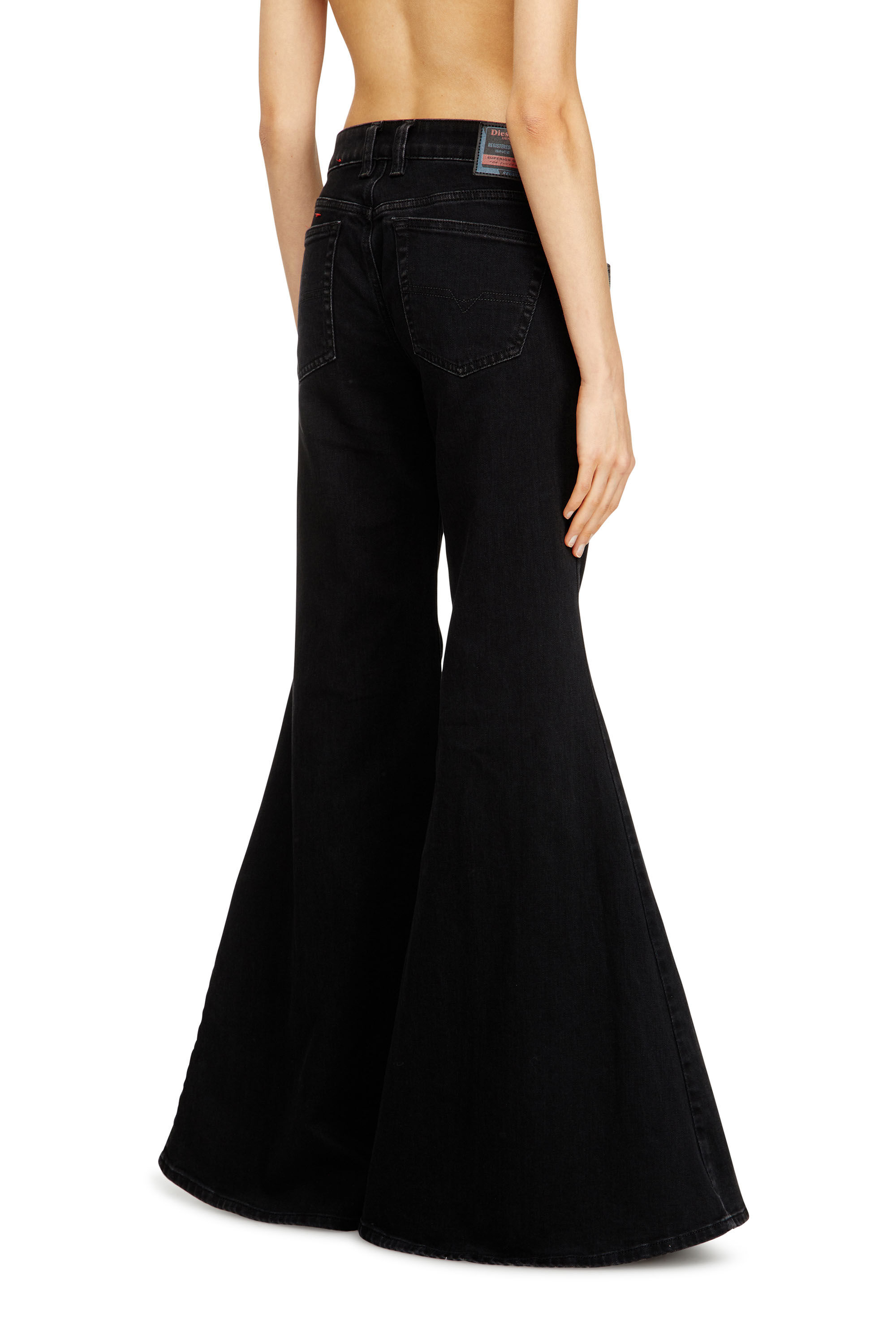 Diesel - Flare Jeans 1970 D-Bleess 09N89 Donna, Nero/Grigio scuro - Image 4