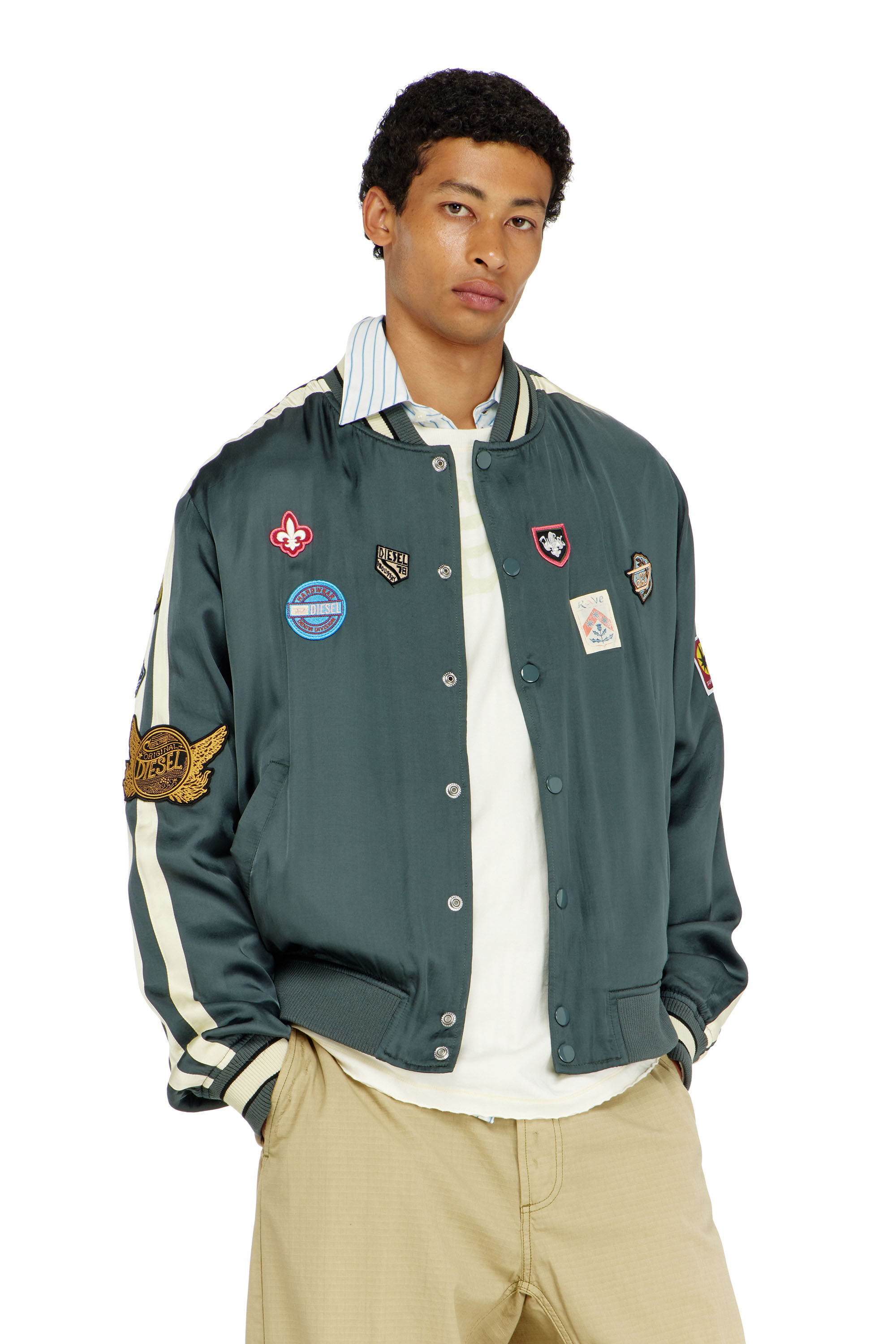 Diesel - J-ANNU, Bomber in raso con patch Uomo in ToBeDefined - 2