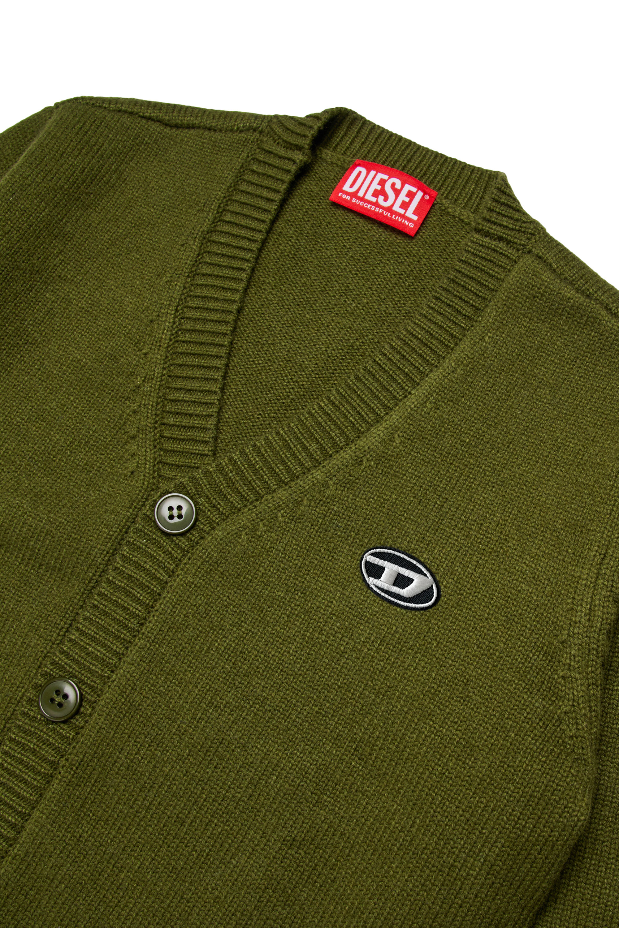 Diesel - KRAMCARDIGAN, Cardigan in lana Uomo in Verde - 3