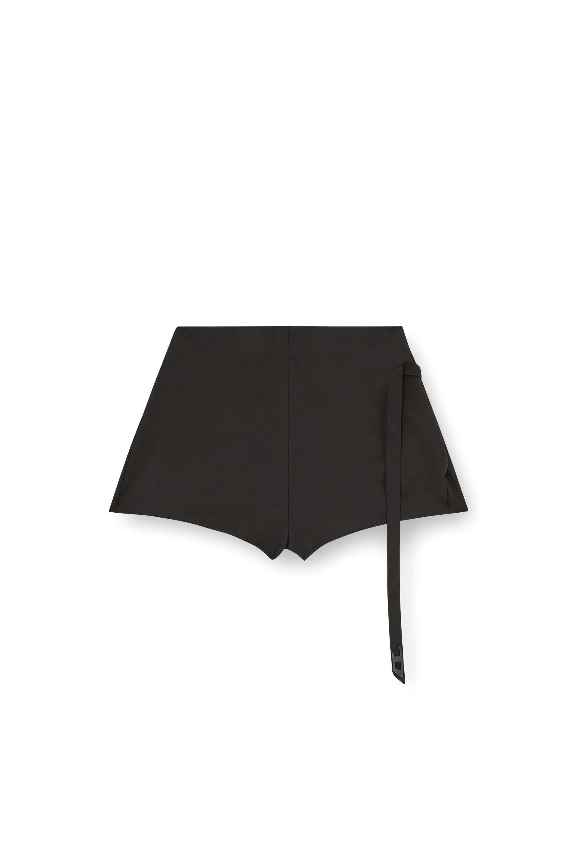 Diesel - P-SARTO, Short a portafoglio in taffet&agrave; Donna in Nero - 2