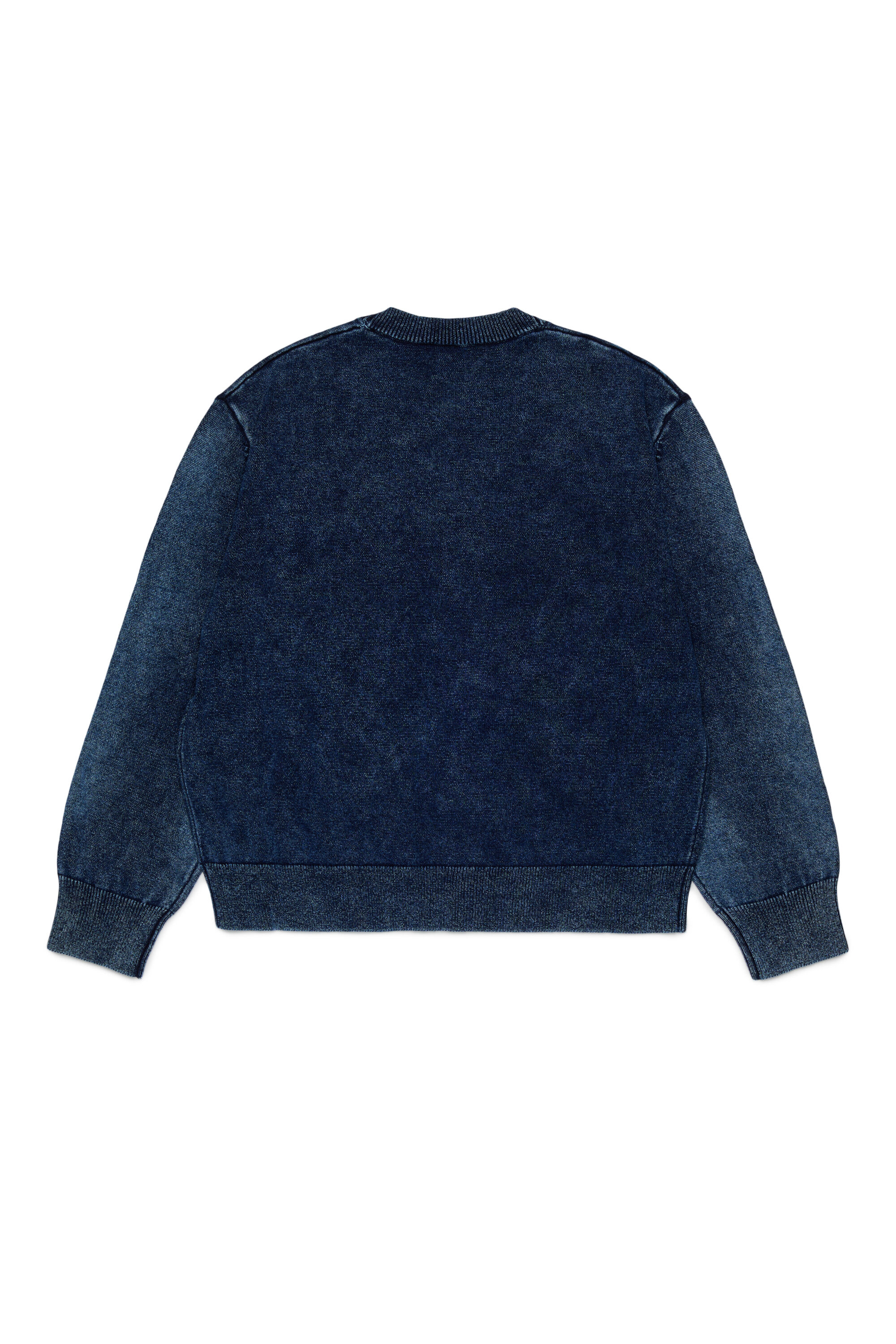 Diesel - KFINNIC CARDIGAN OVER, Cardigan effetto denim con motivo fenice Uomo in Blu - 2