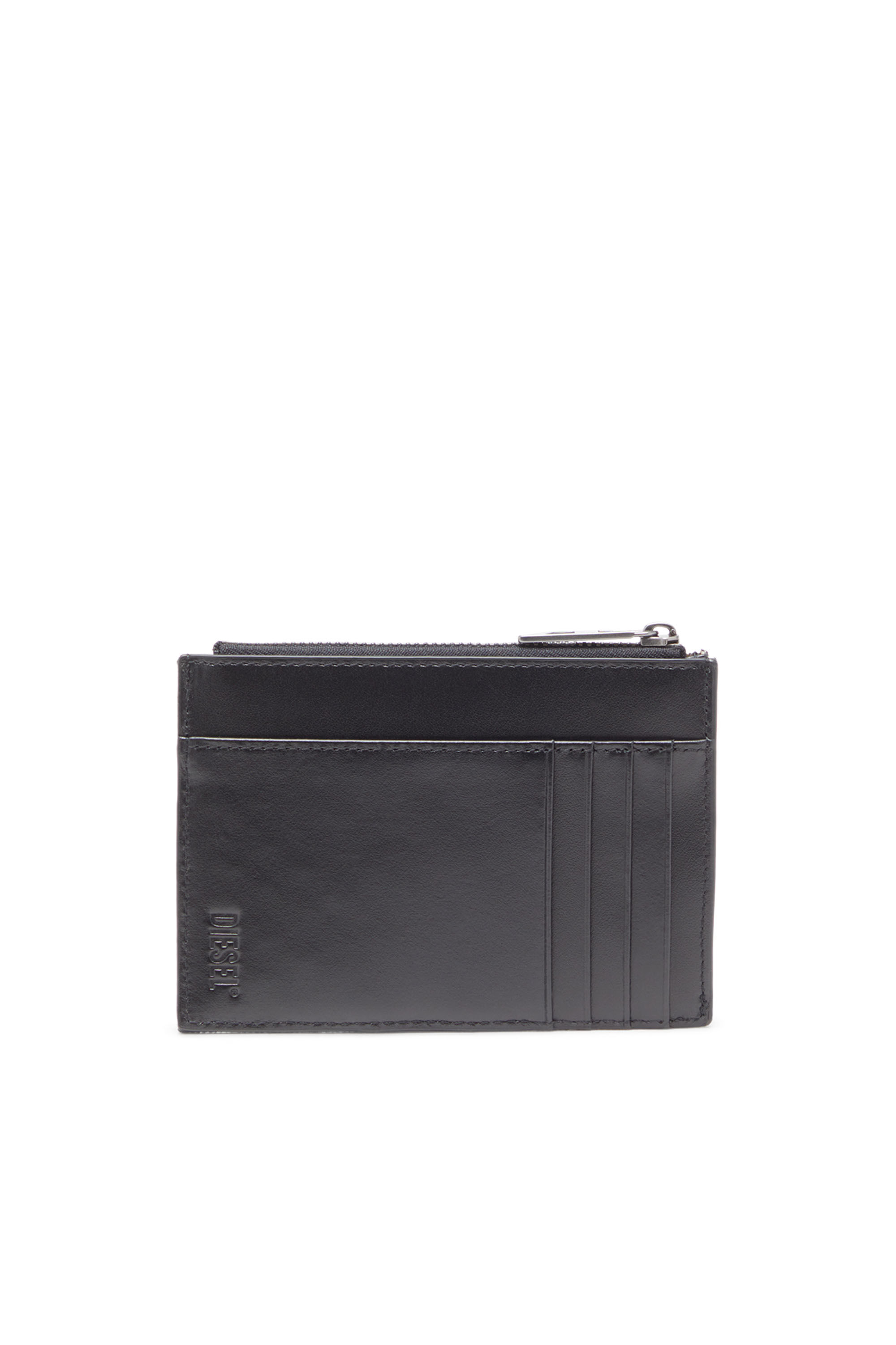 Diesel - MULTI-PKTS CARD HOLDER I, Portacarte bi-fold in denim coated flock Uomo in Nero - 2