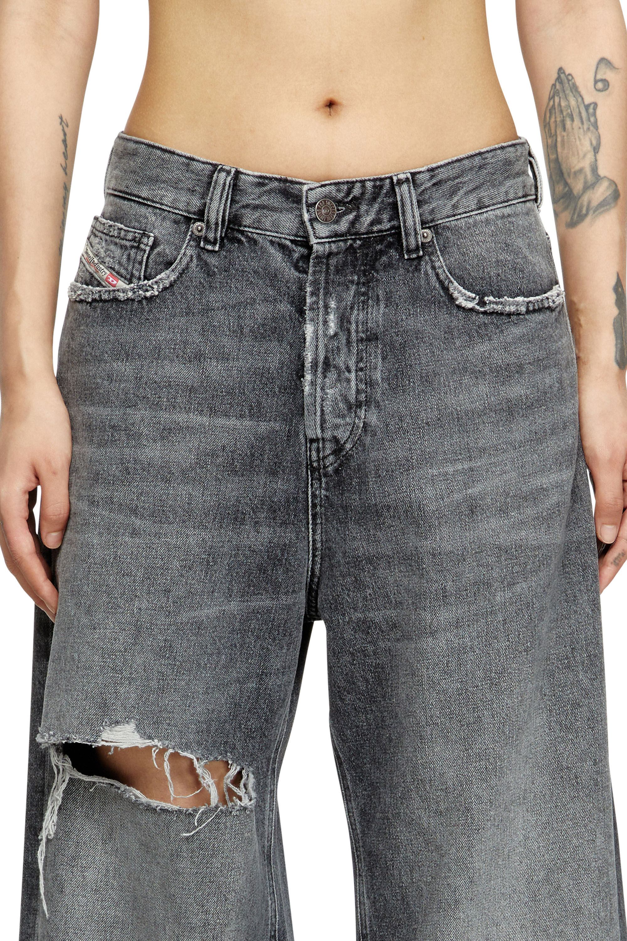 Diesel - Relaxed Jeans 1996 D-Sire 007X4 Donna, Nero/Grigio scuro - Image 5