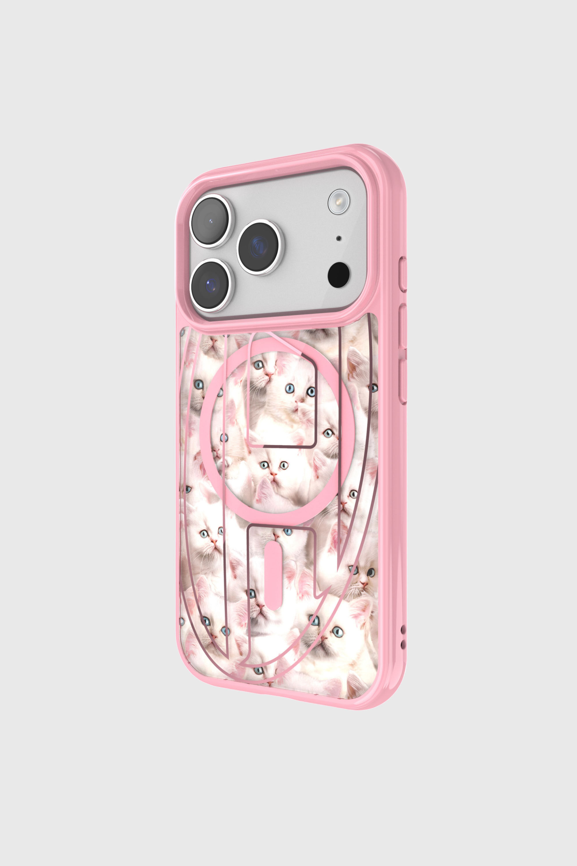 Diesel - 60425 AOP CASE, Unisex's Oval D cats case with magsafe for iPhone 17 Pro in Pink - 3