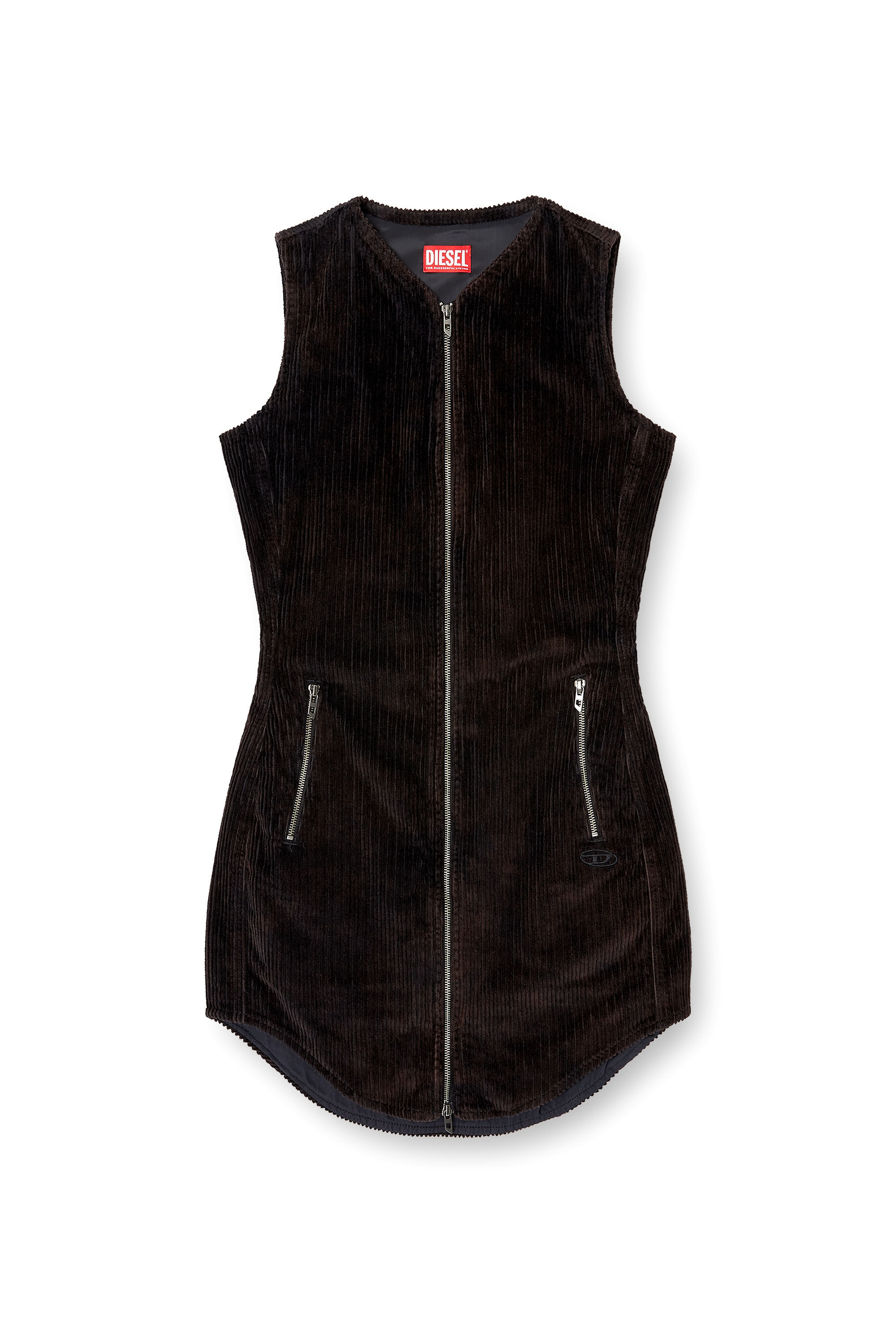 Diesel - D-ENEA, Mini abito in cotone con zip frontale Donna in ToBeDefined - 2