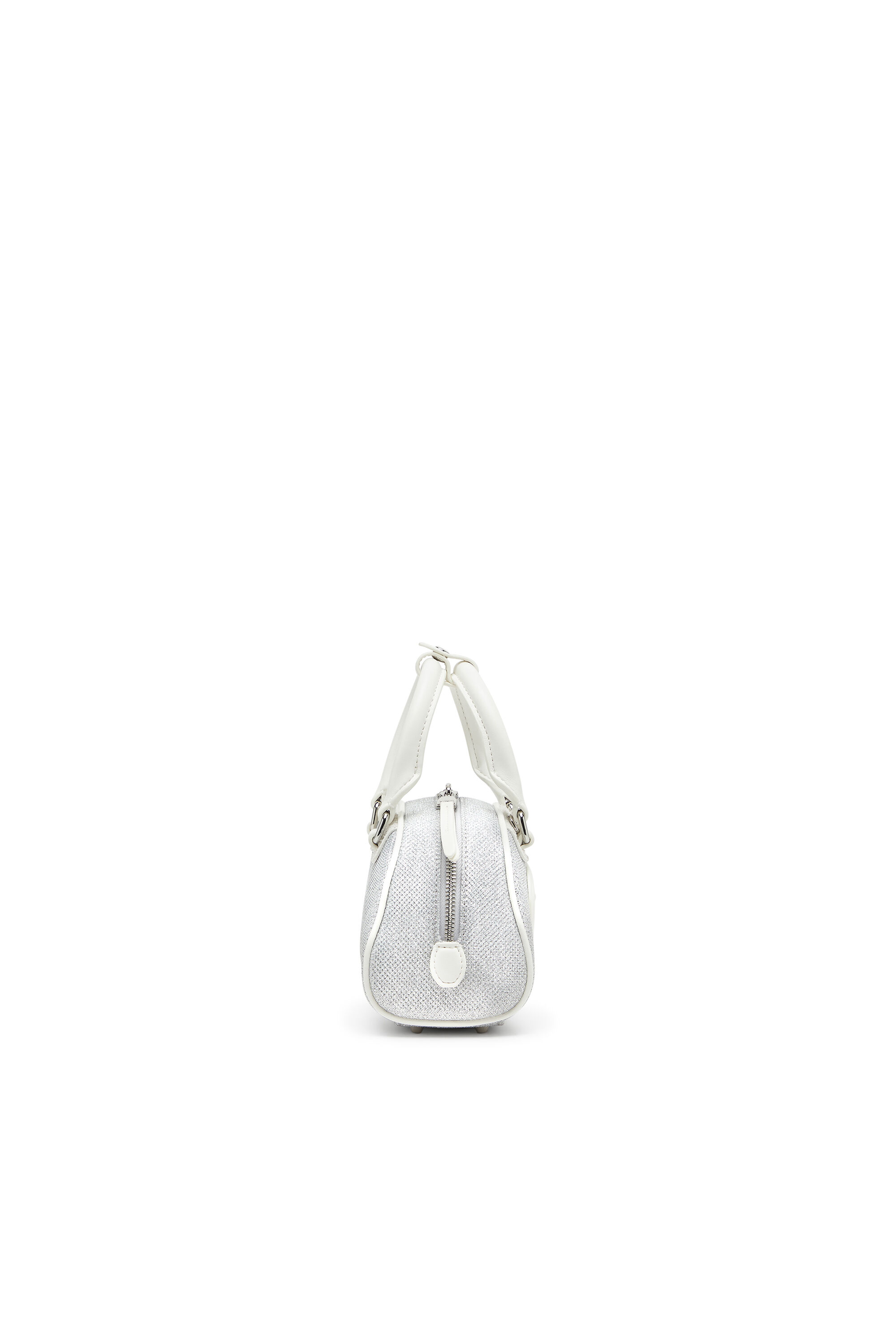 Diesel - 1DR DOME CROSSBODY, 1DR Dome-Borsa bowling mini in tessuto Lurex Donna in Bianco - 4