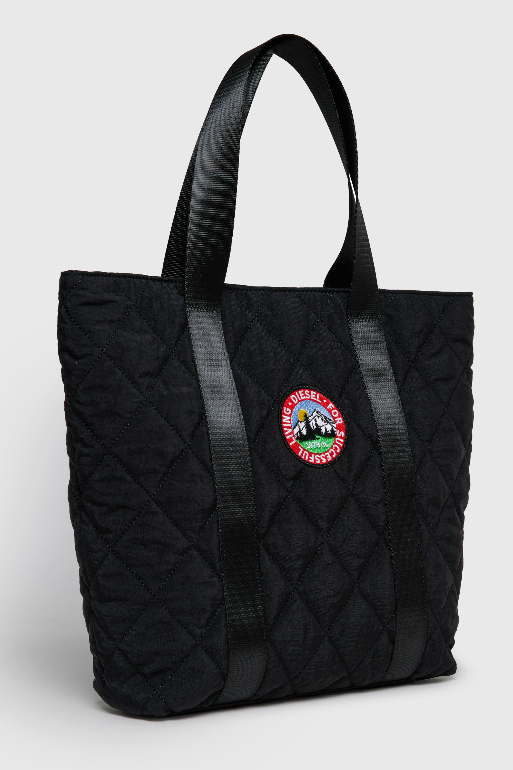 Diesel - WMONTY, Woman's WMONTY - Tote bag in quilted nylon in Black - 3