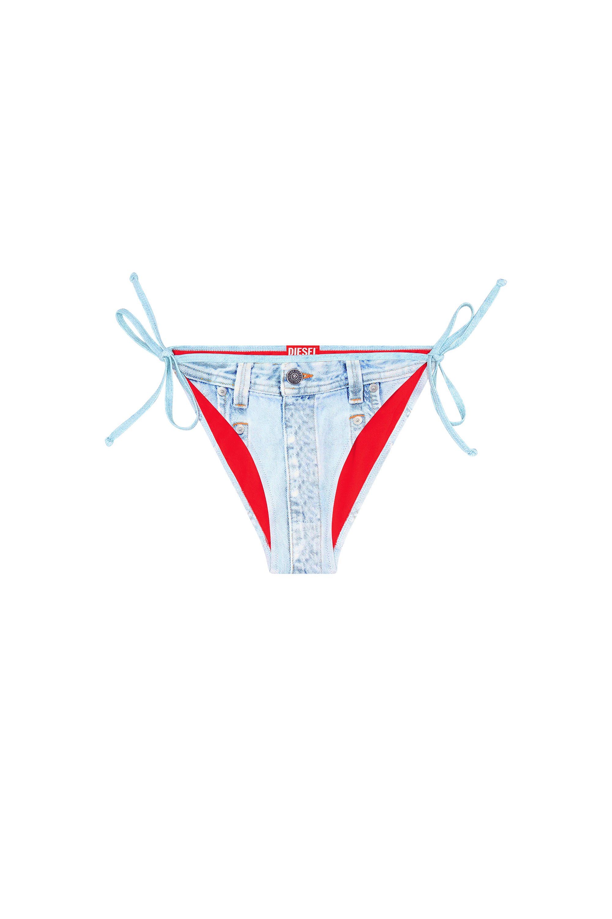 Diesel - BFPN-BRIGITTES, Slip bikini con stampa denim trompe-l’oeil Donna in Blu - 4