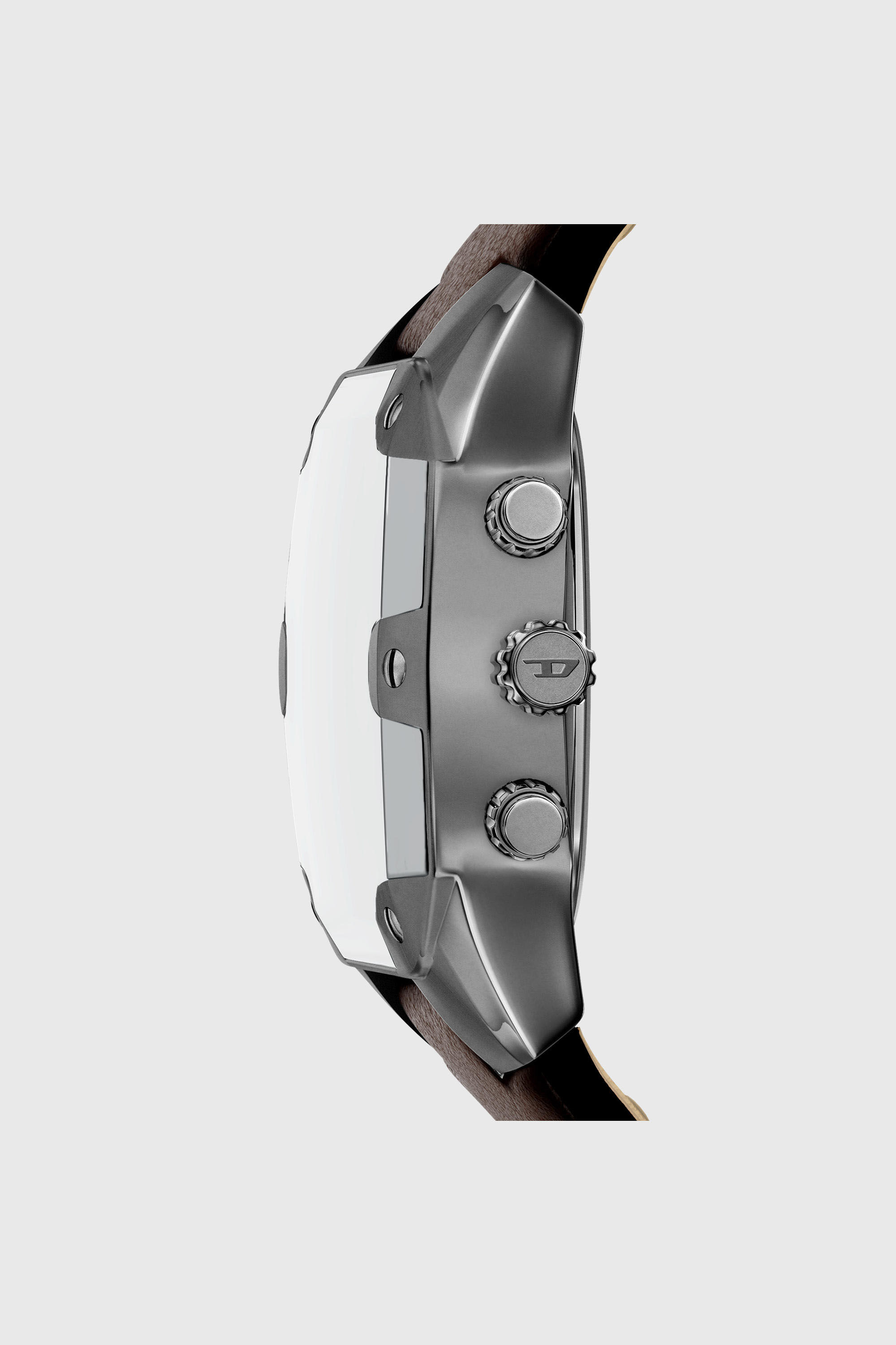 Diesel - DZ4737 WATCH, Orologio Spiked Cushion con cinturino in pelle marrone Uomo in Marrone - 2