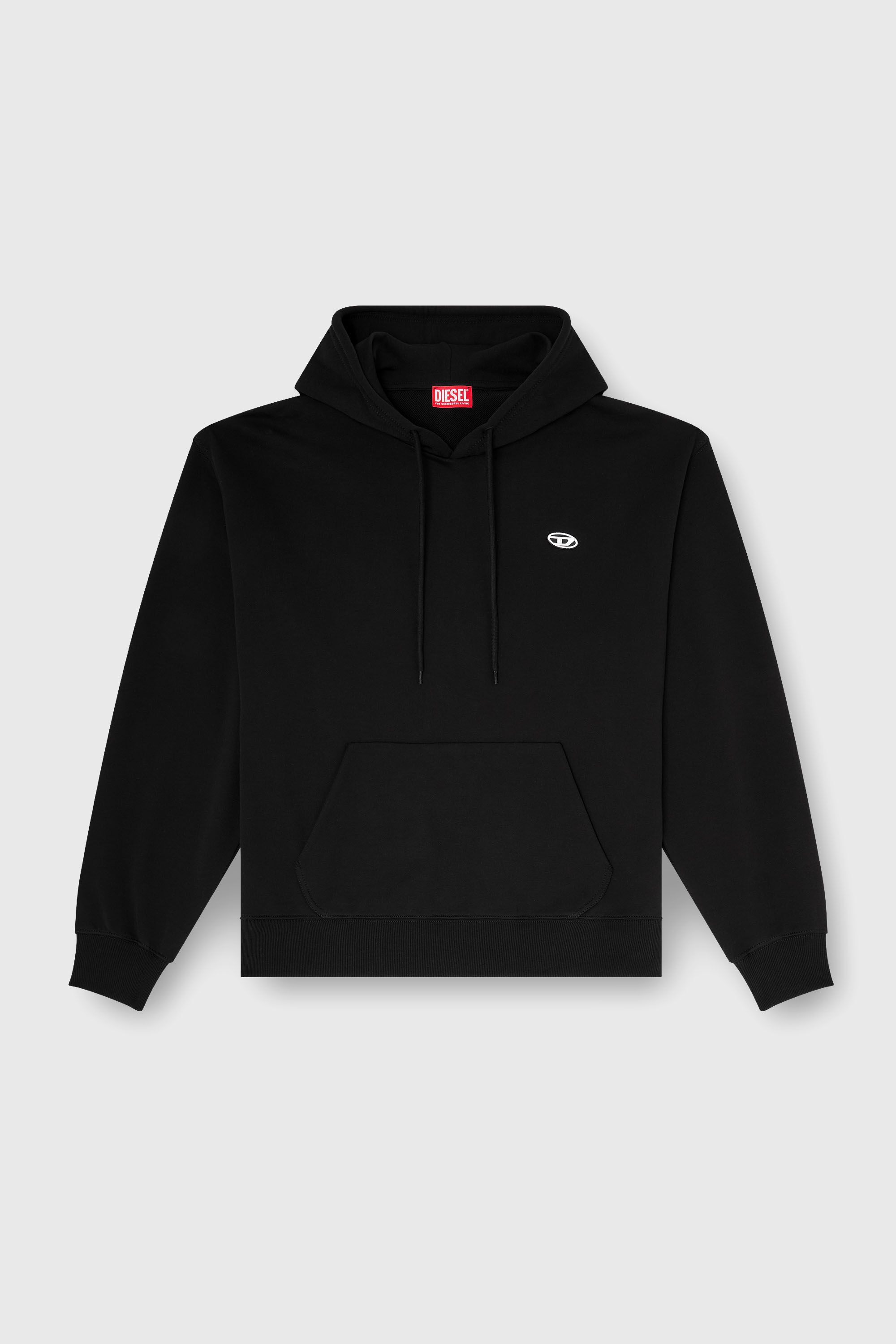Diesel - S-LUK-H-MOON-T92, Felpa con cappuccio con logo Oval D Uomo in Nero - 2