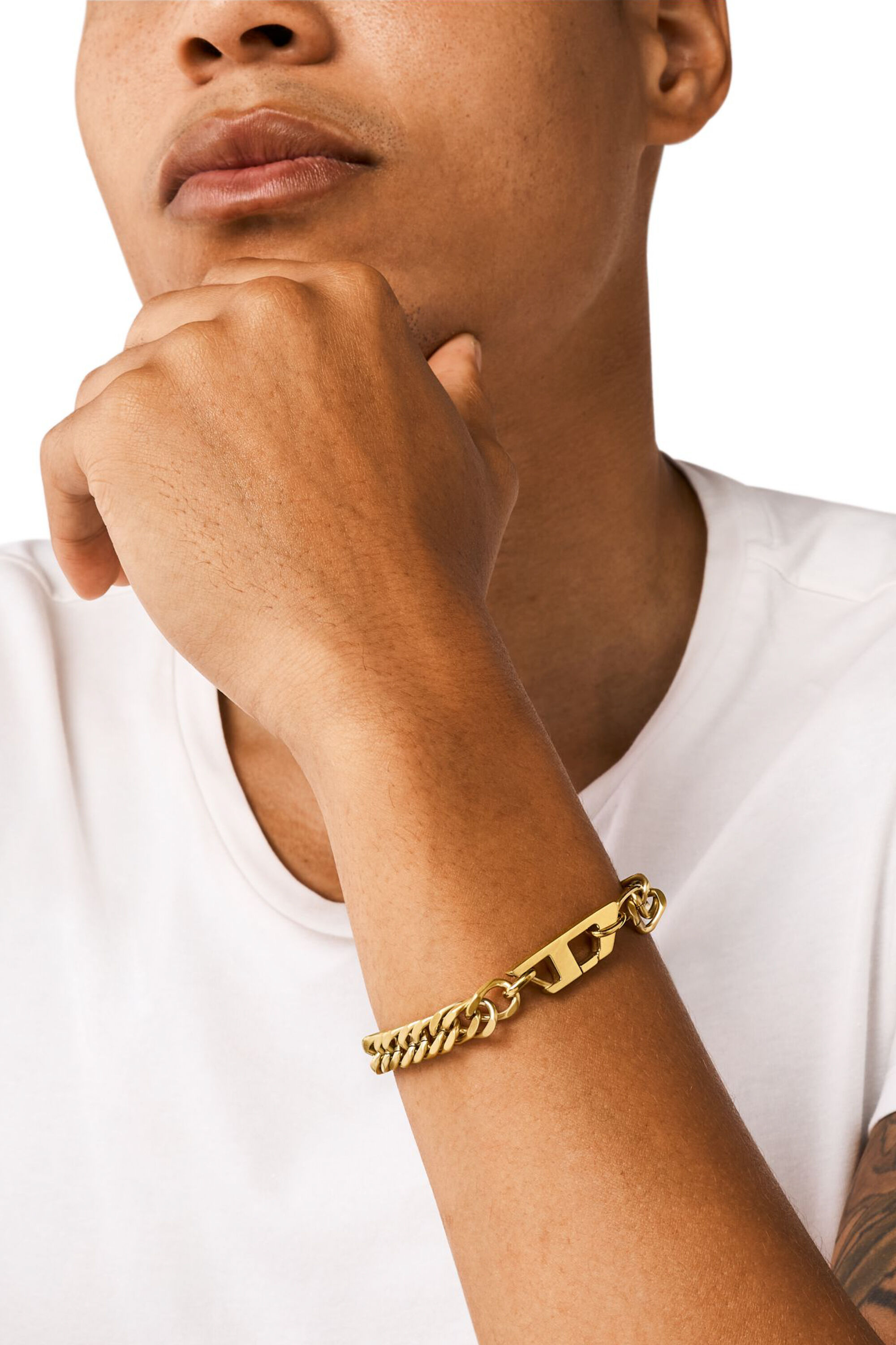 Diesel - DX1511710, Bracciale Diesel a catena in acciaio inossidabile oro opaco Unisex in Oro - 3