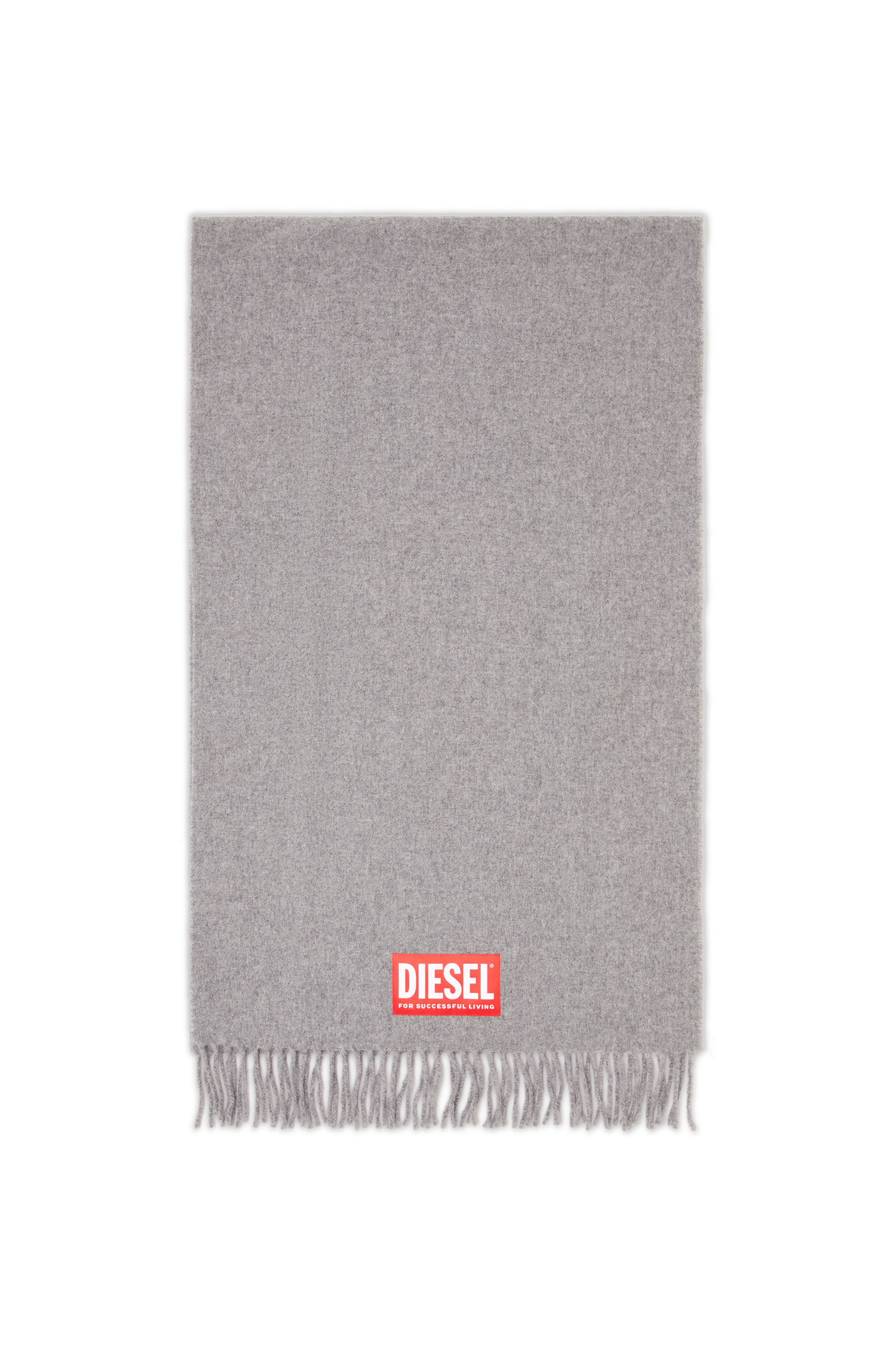 Diesel - S-IMON, Sciarpa in misto lana Uomo in Grigio - 1