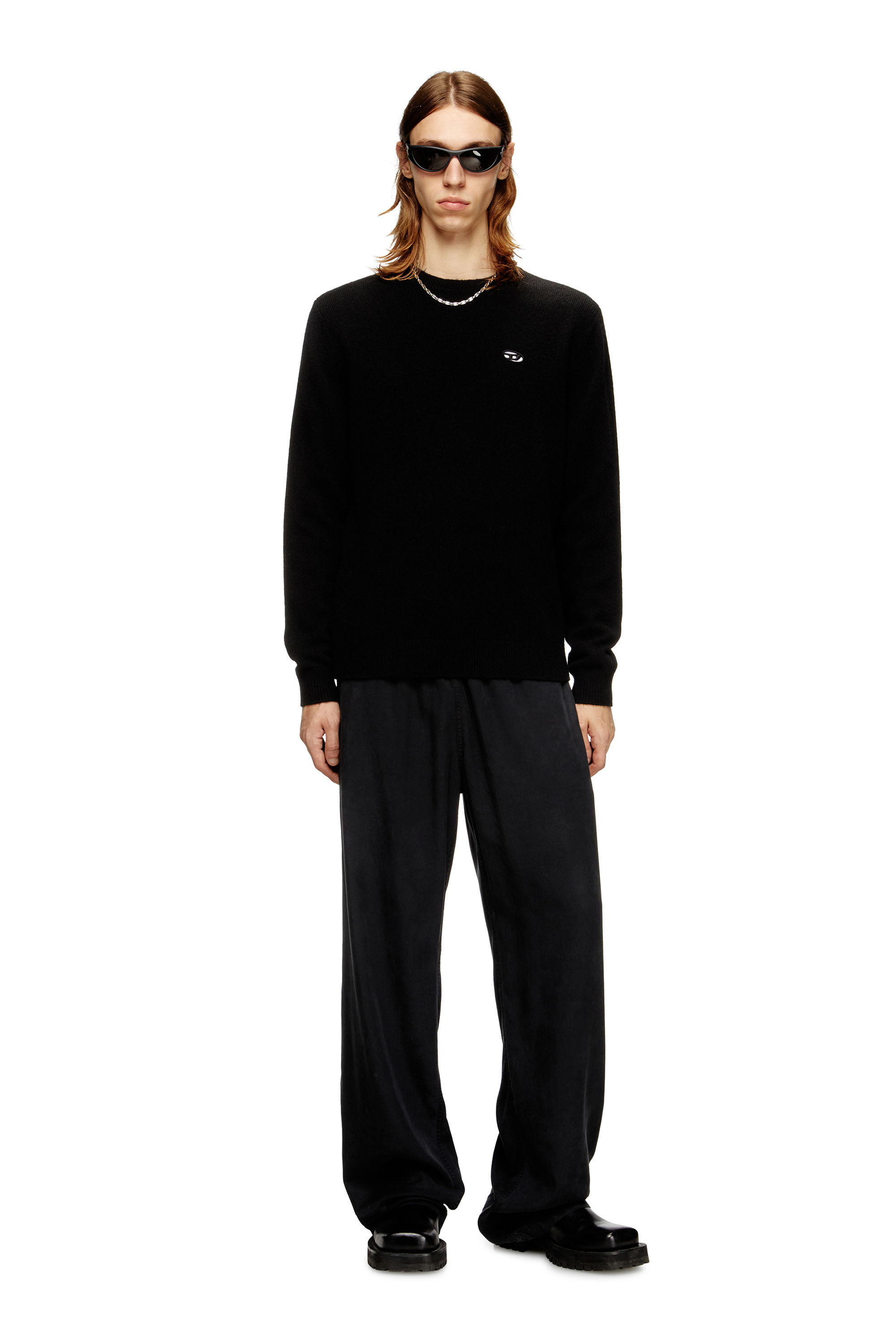 Diesel - K-ARGOL, Maglia in lana e cashmere Uomo in Nero - 1