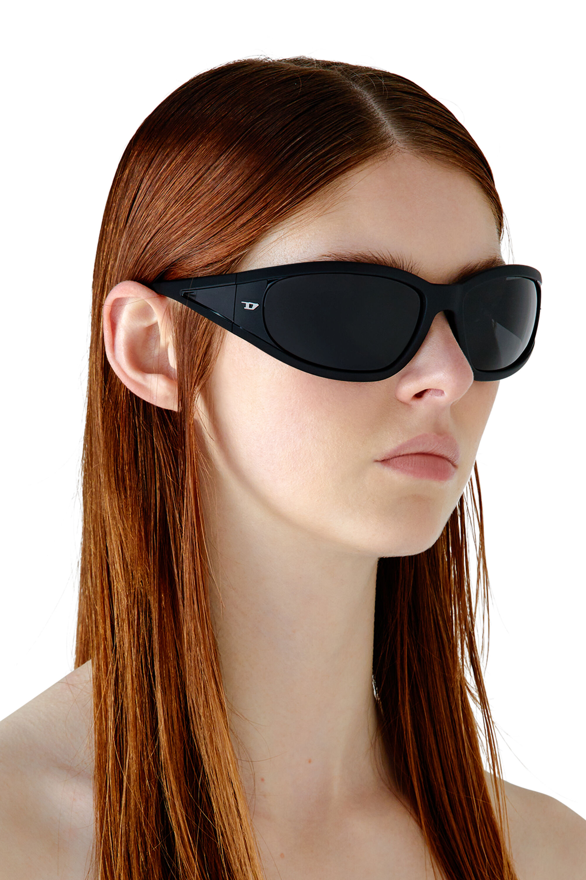 Occhiale in acetato con forma rettangolare Donna Nero Diesel