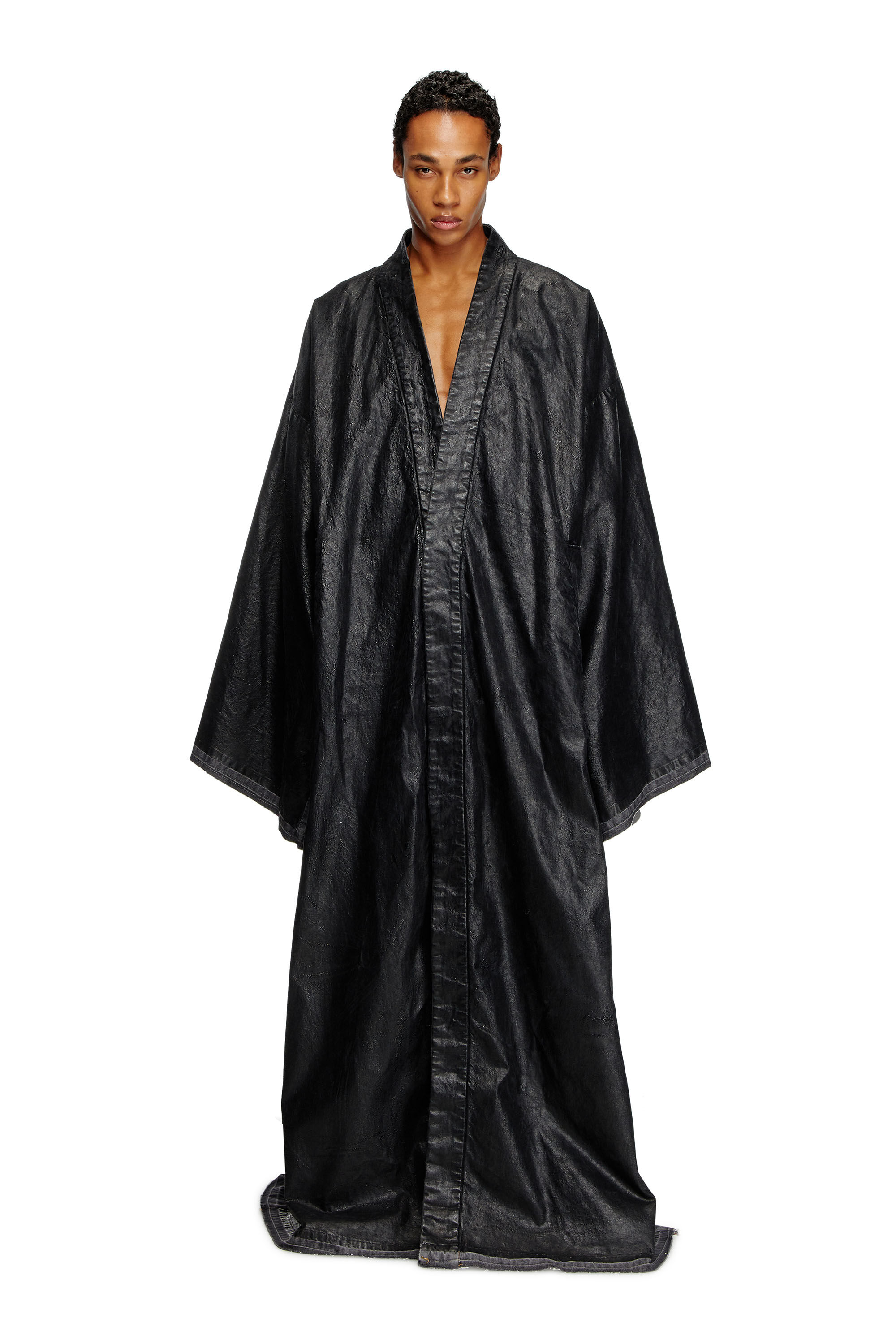 Diesel - D-D-KIM, Cappotto stile kimono con coating Unisex in Nero - 3