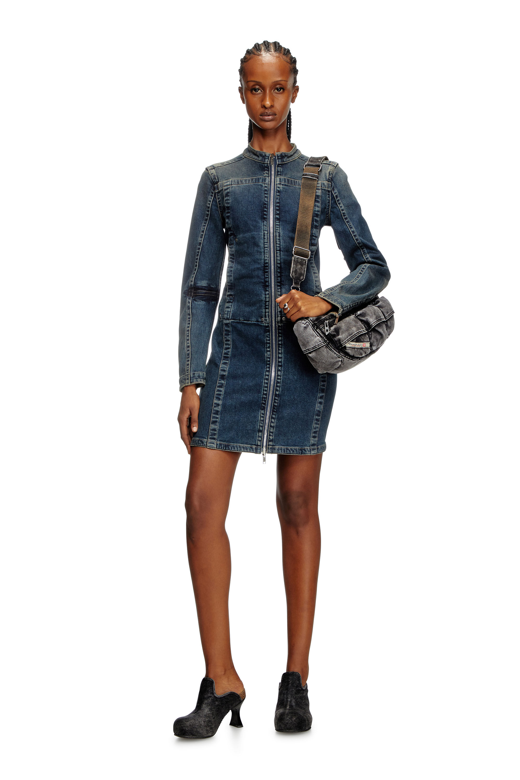 Diesel - DE-ROMI-RE, Abito corto in denim Rehab Donna in Blu - 1