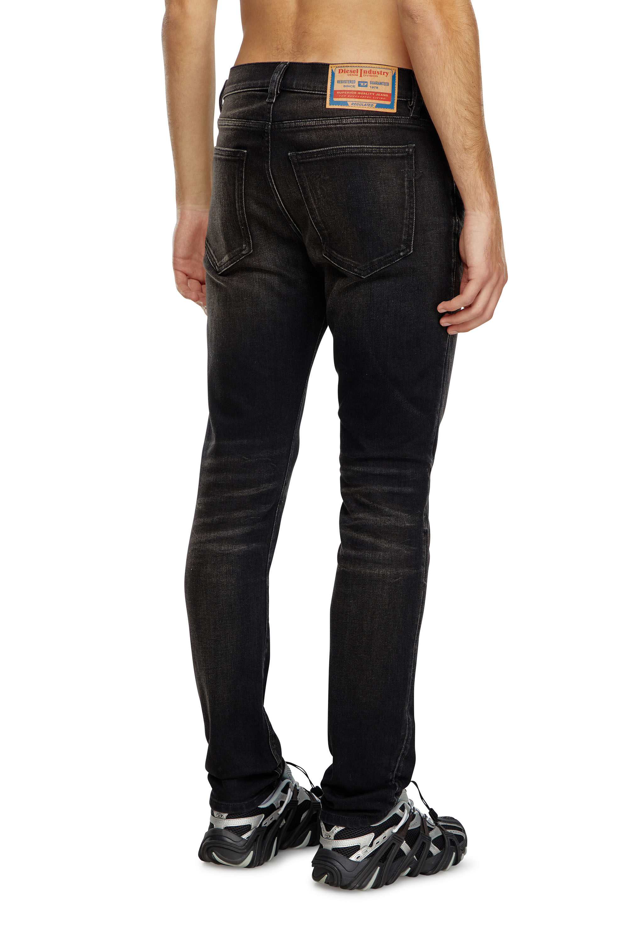 Diesel - Uomo Slim Jeans 2019 D-Strukt 09J53, Nero/Grigio scuro - Image 4