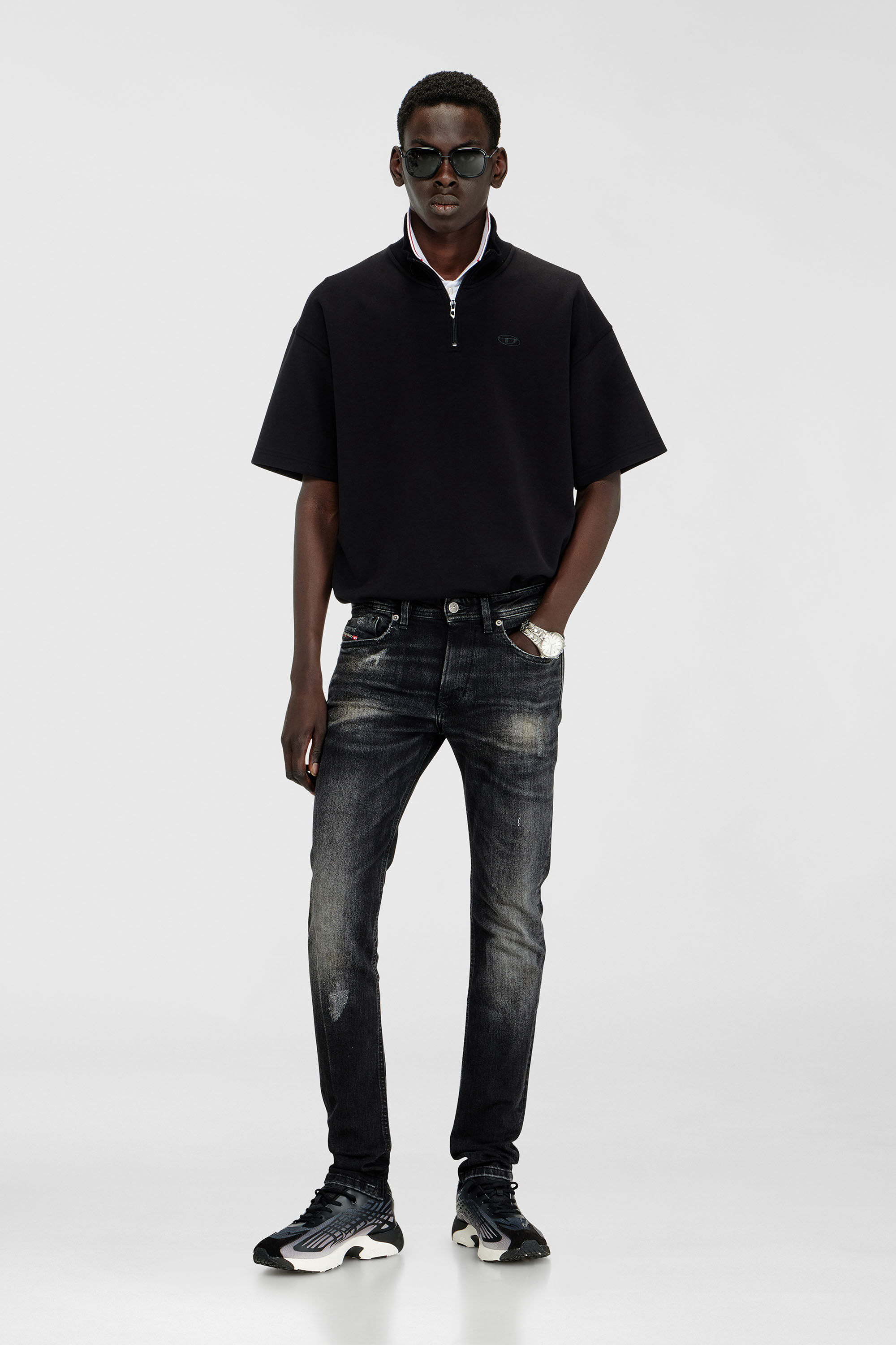 Diesel - Skinny Jeans 1979 Sleenker 0DBDP Uomo, Nero/Grigio scuro - Image 1