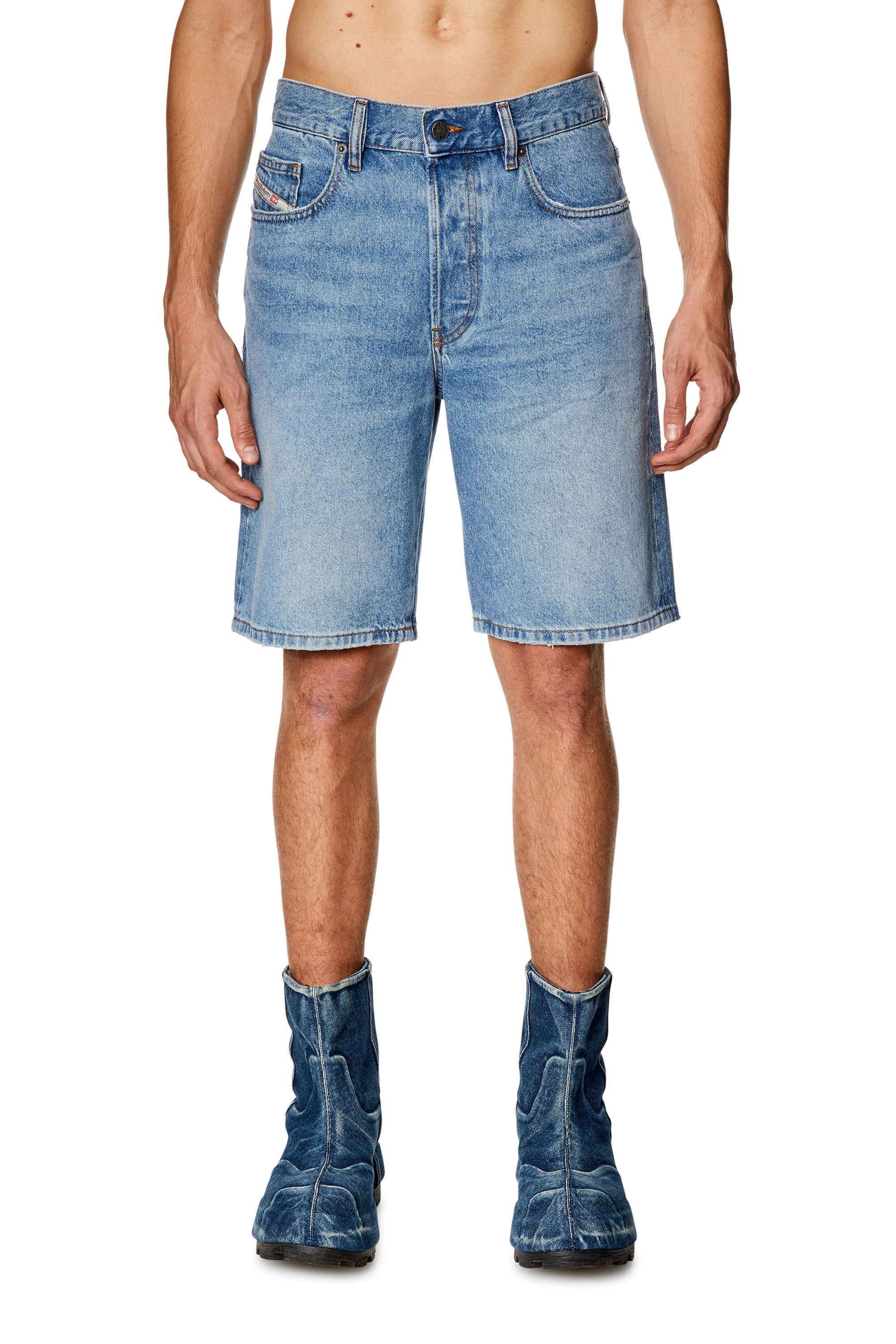 Diesel - REGULAR-SHORT, Man Denim shorts in Blue - Image 3