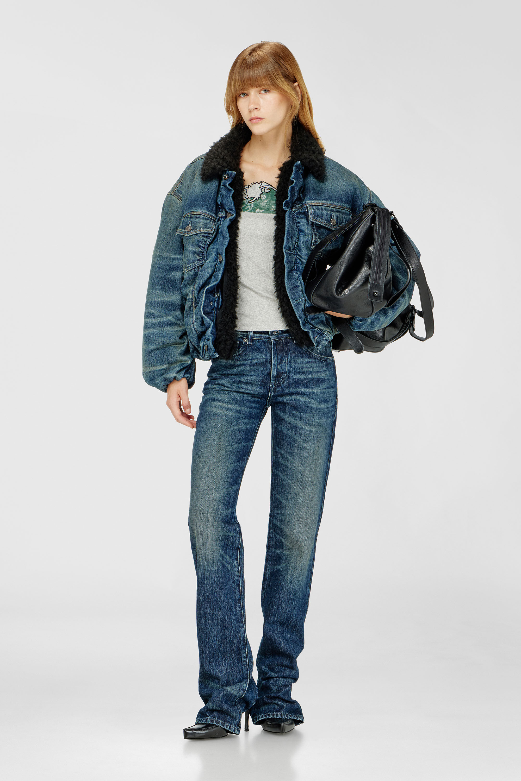 Diesel - T-EDNA, Canotta a costine con ricamo floreale a contorno Donna in Multicolor - 1