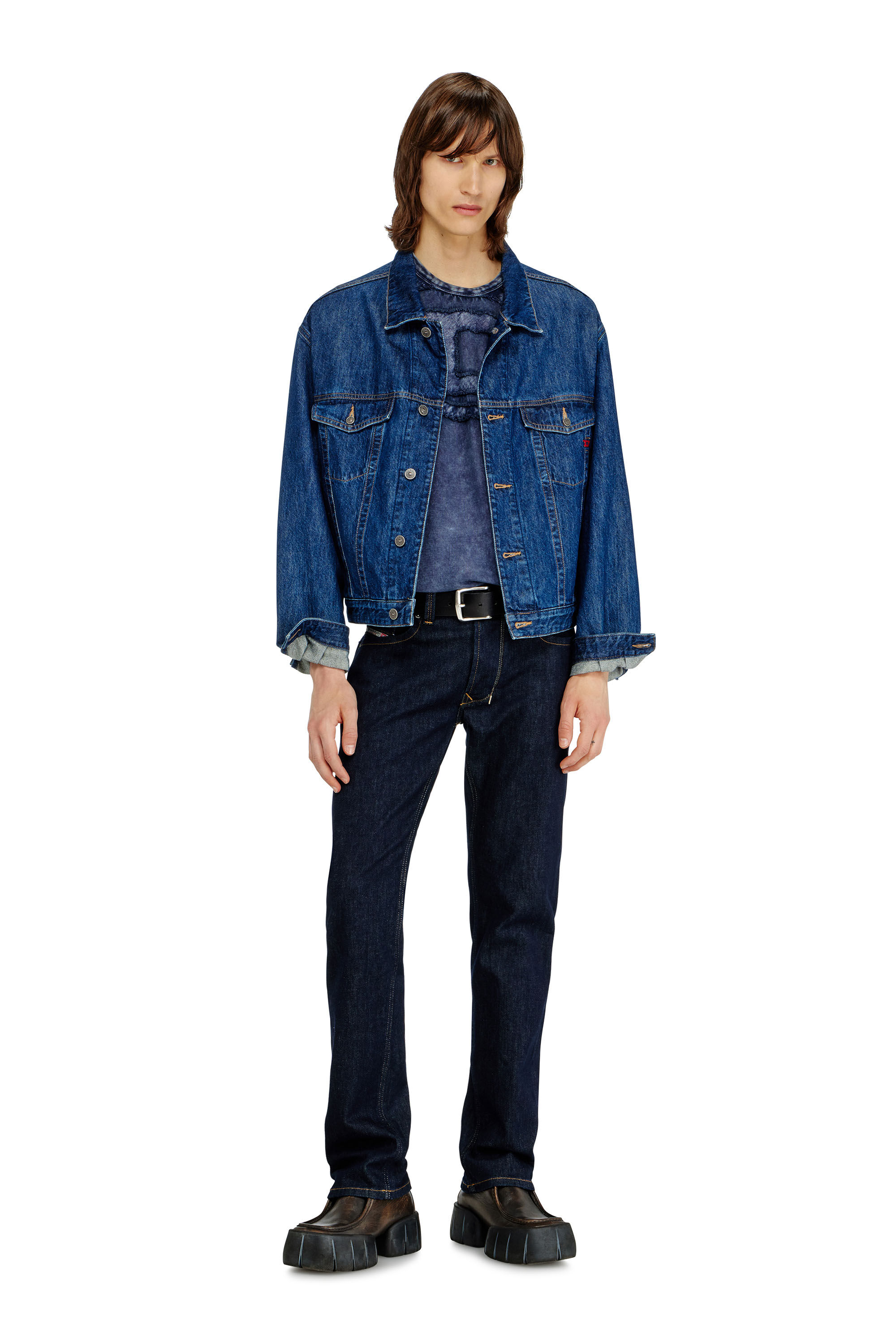 Diesel - Regular Jeans 1985 Larkee 0DBEJ Uomo, Blu Scuro - Image 1