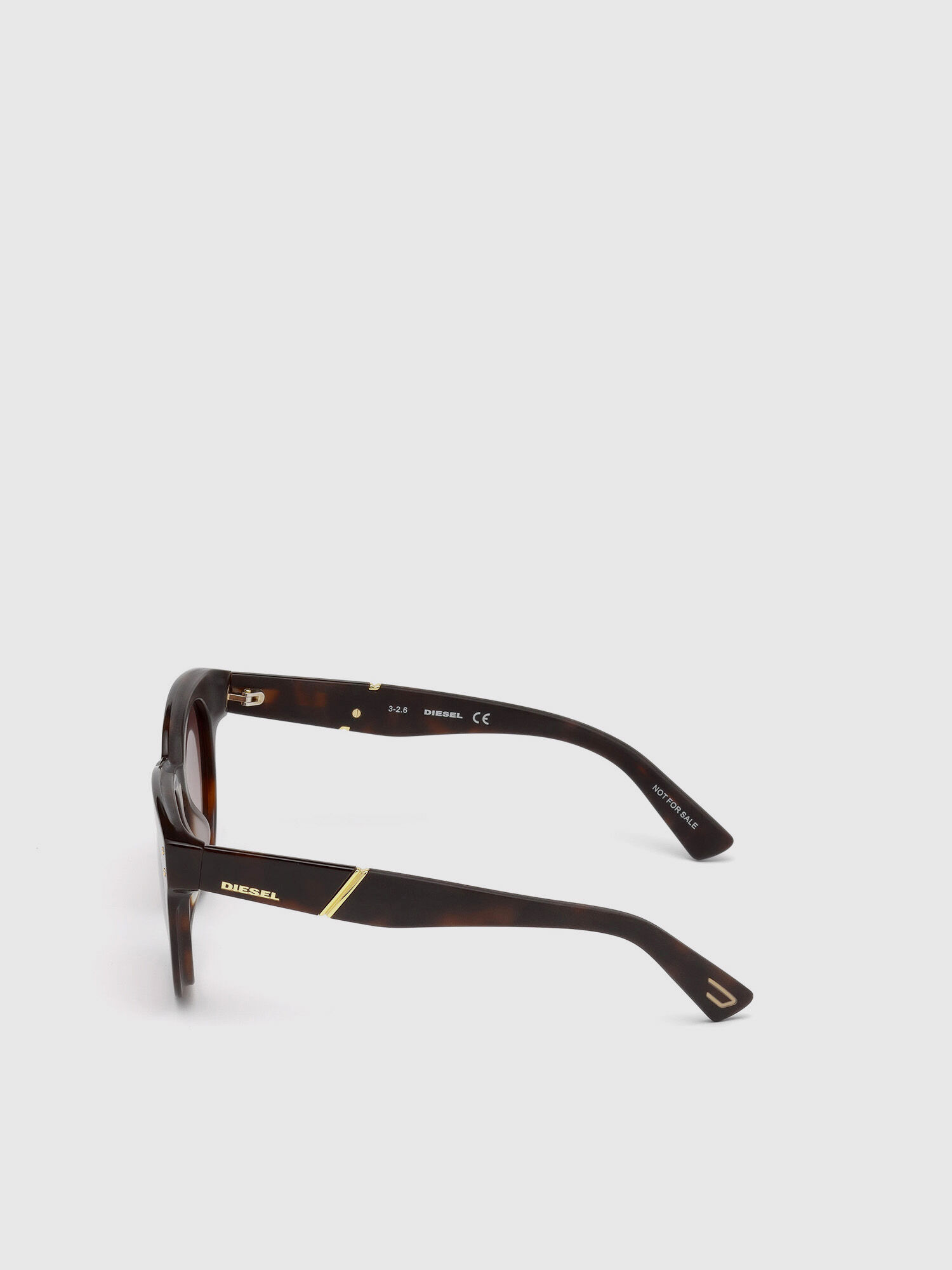 Diesel - DL0230, Occhiali con lenti tonde e dettaglio obliquo Donna in Marrone - 3