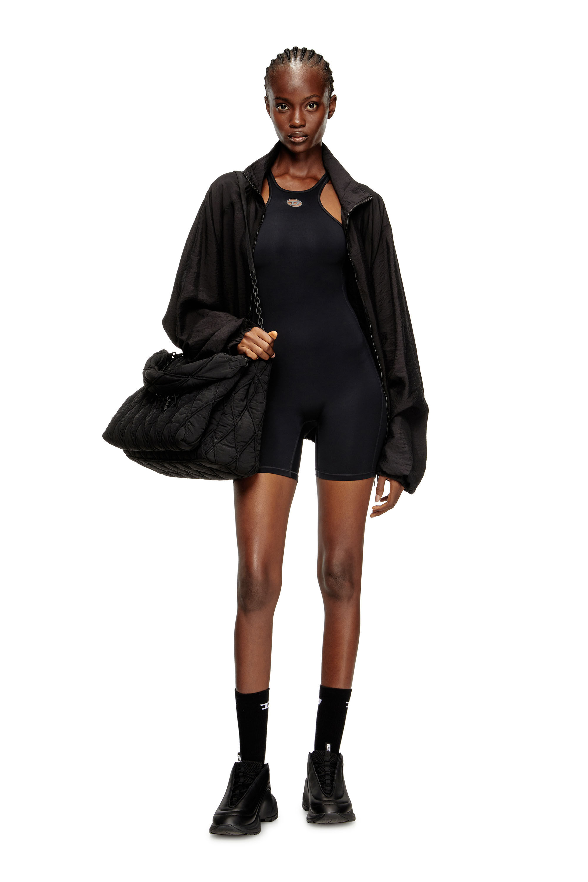 Diesel - NYDIA-UTLT, Woman's Racer back playsuit in Black - 5