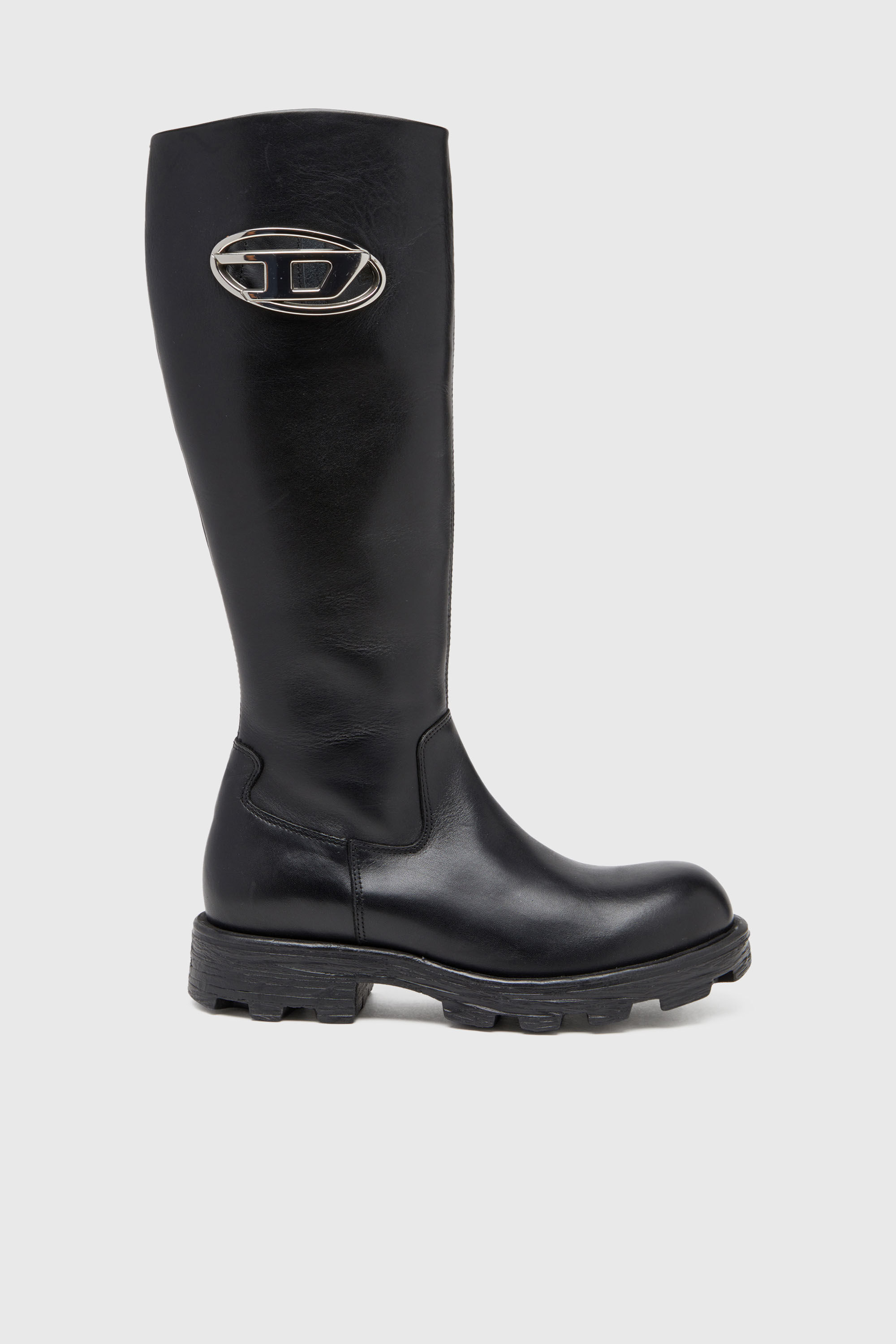 Diesel - D-HAMMER HB D W, D-Hammer-Stivali al ginocchio in pelle Donna in Nero - 1