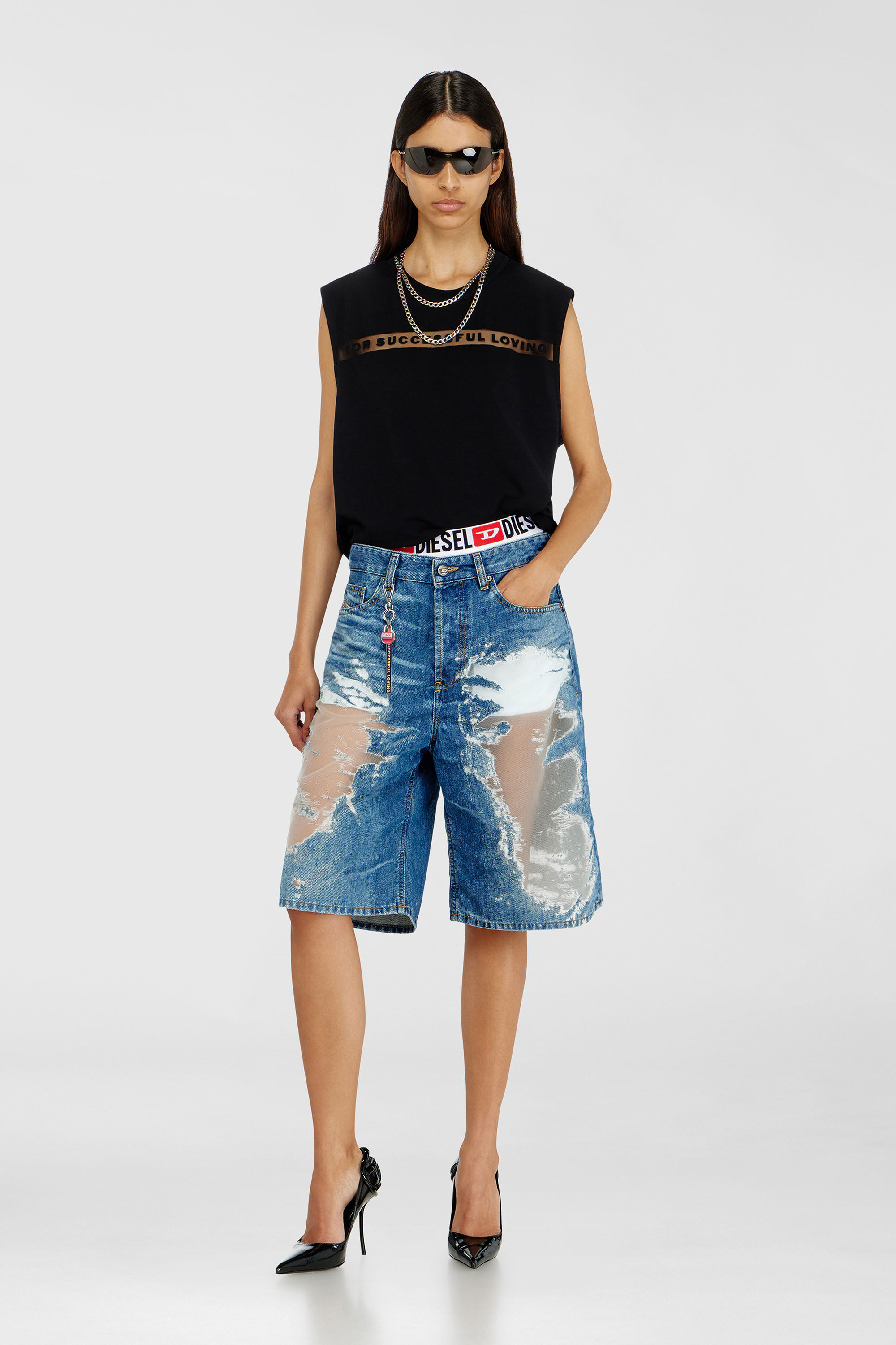 Diesel - PR-T-NORM-BISC-MATI-R, Canotta con logo For Successful Loving Unisex in Nero - 7