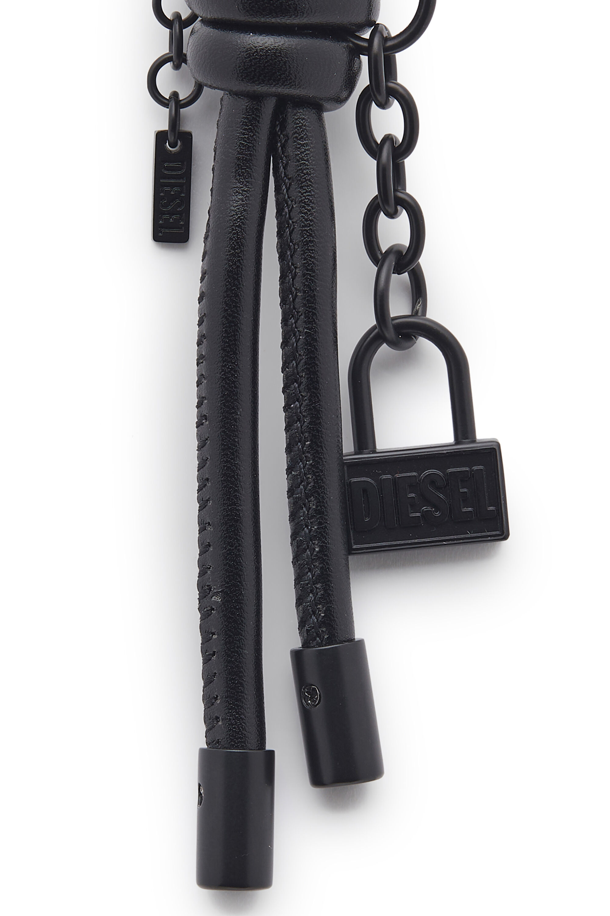Diesel - CHARM-LOCK II, Man's Metal keyring/charm with Diesel padlock detail in Black - 3