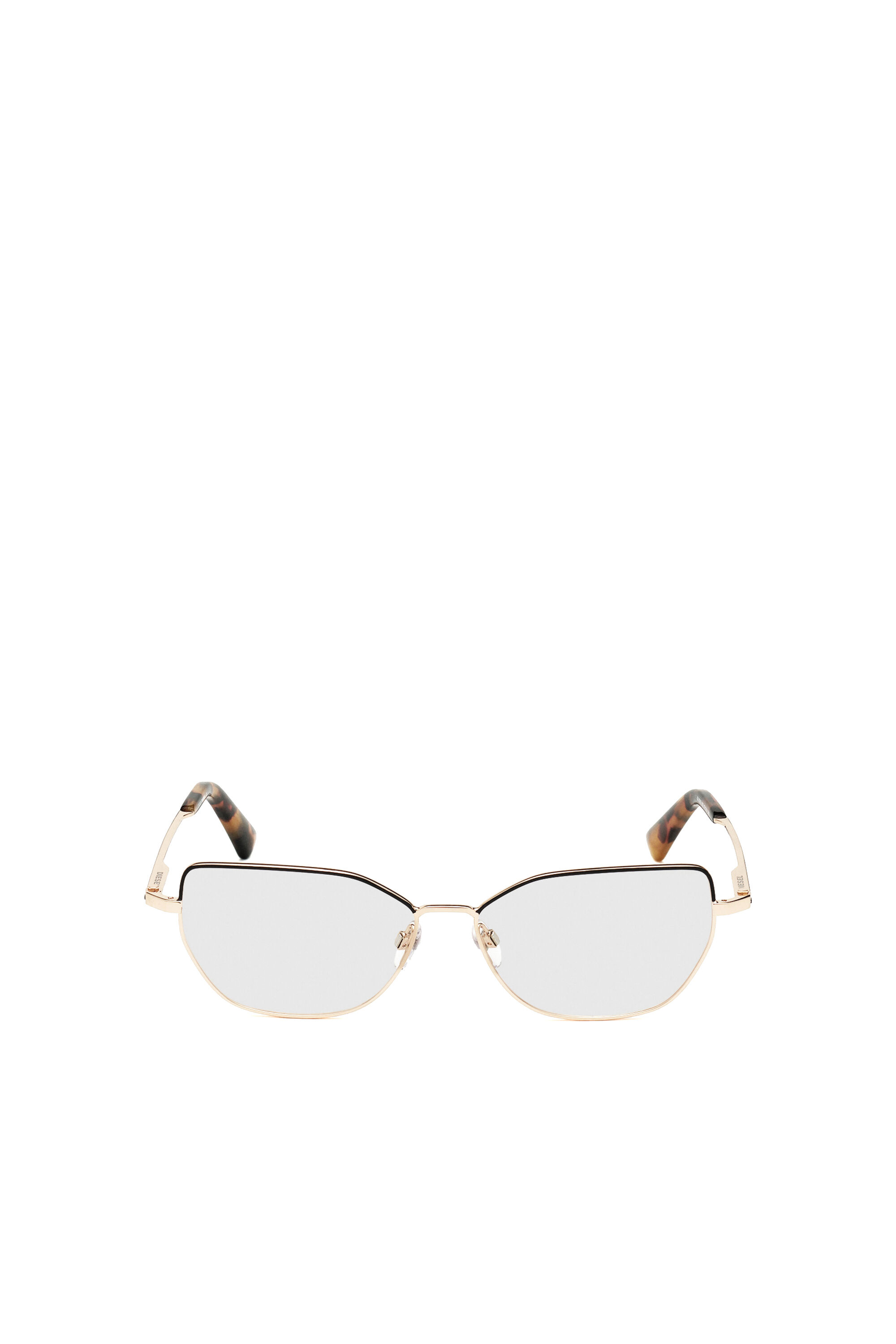 Diesel - DL5355, Occhiali da vista cat-eye in metallo Donna in Rosa - 1