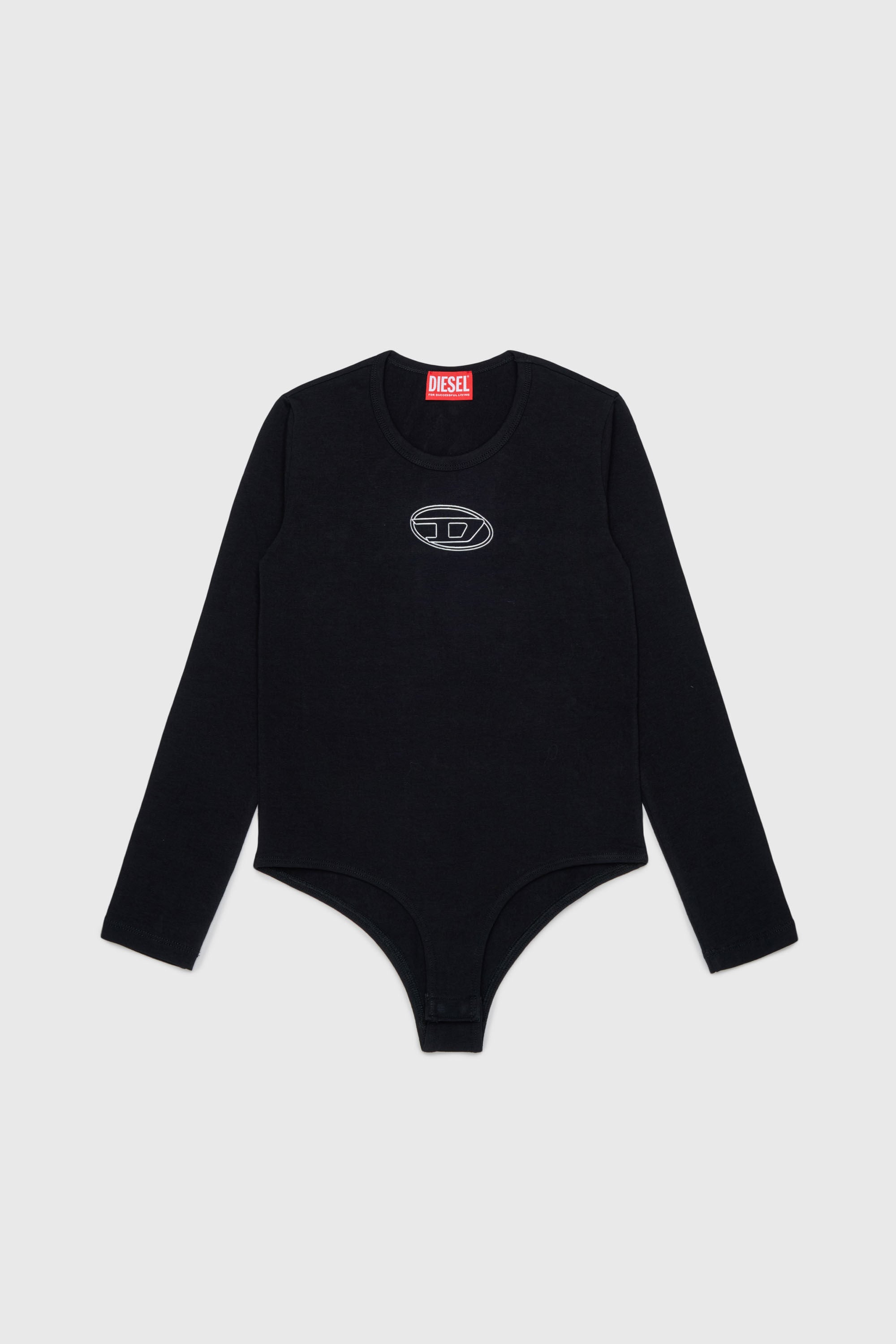 Diesel - BILIT, Body a manica lunga con logo Oval D Donna in Nero - 1