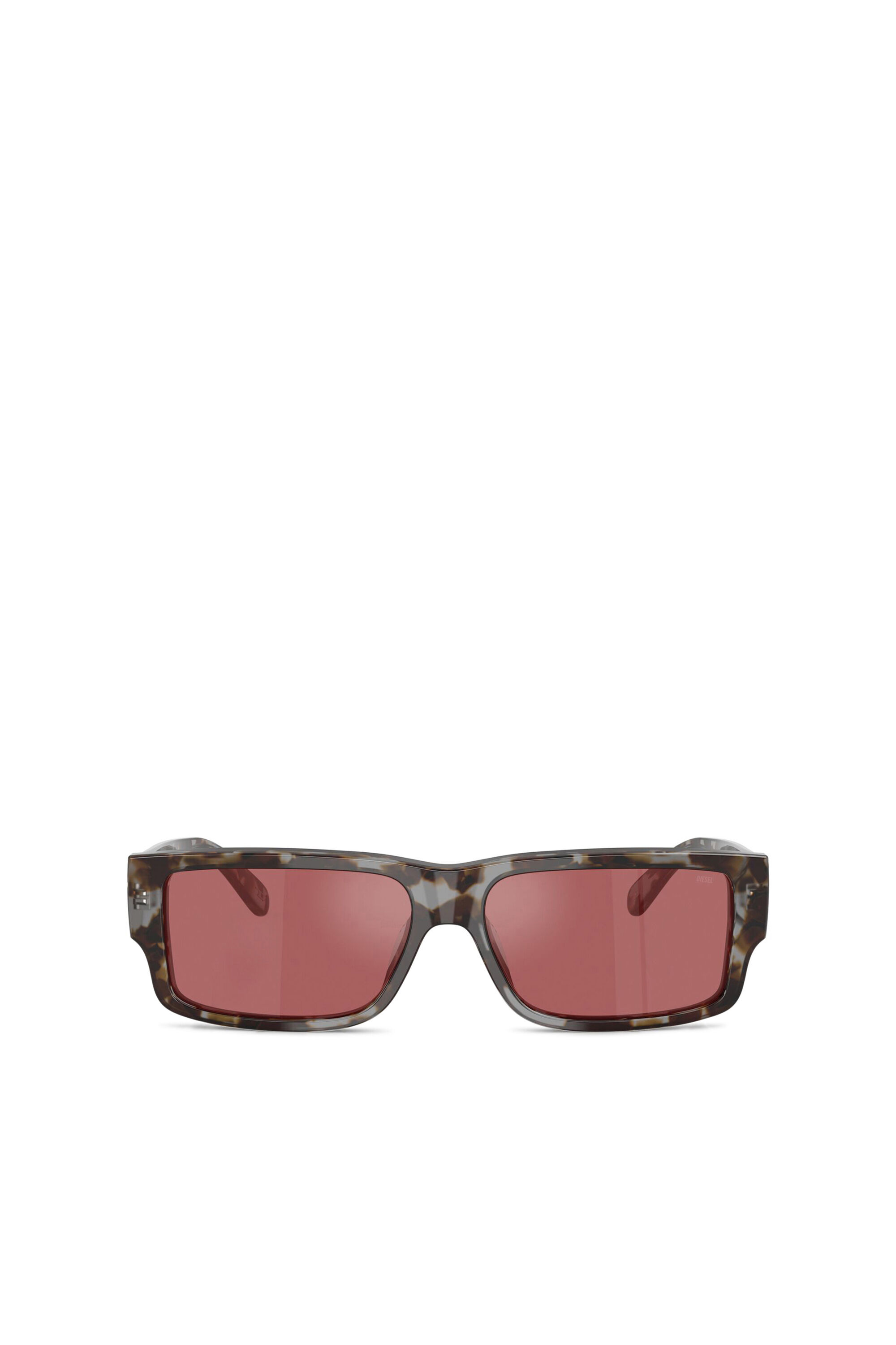 Diesel - 0DL2003 SIZE 57, Occhiali da sole rettangolari Uomo in Rosso - 1