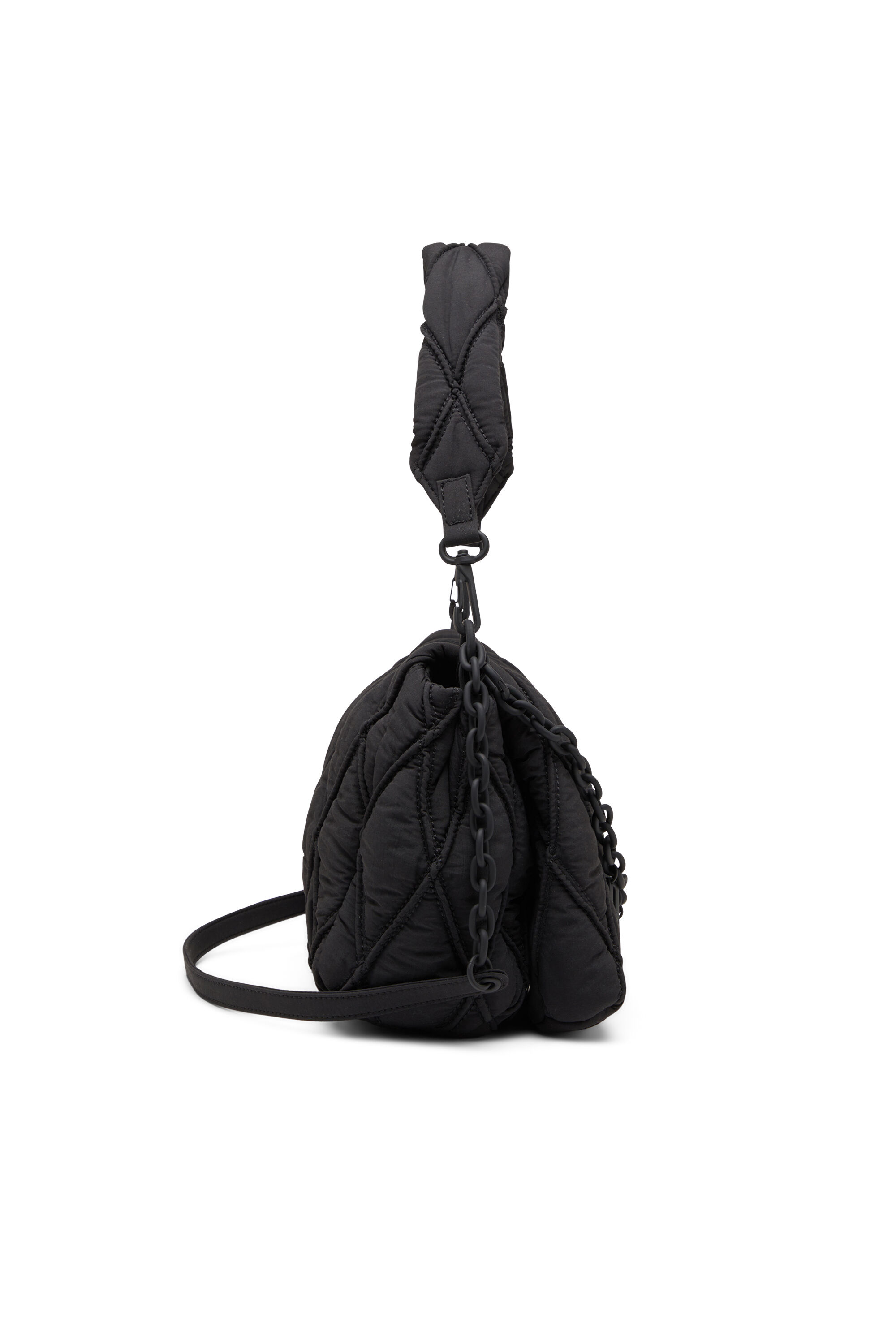 Diesel - CHARM-D SHOULDER M, Charm-D-M-Borsa a spalla in nylon trapuntato Donna in Nero - 4