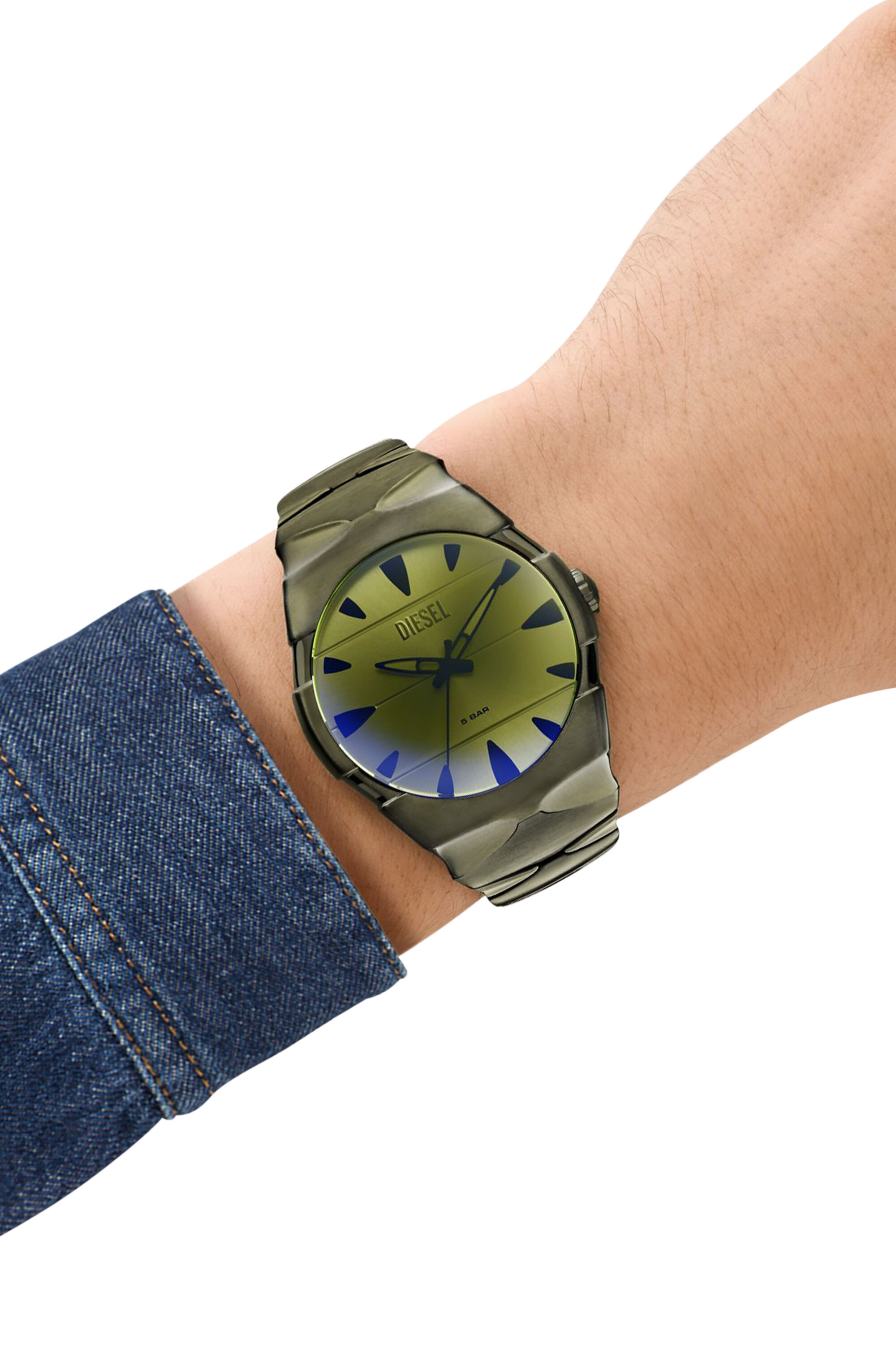 Orologio D Sruptor con cinturino in acciaio inossidabile Uomo Verde Diesel